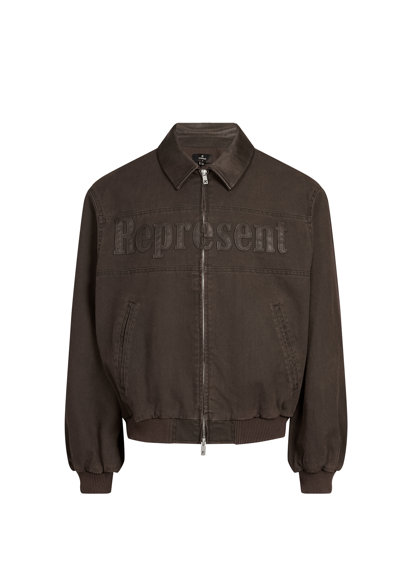 Jacket with classic cotton collar REPRESENT Brown