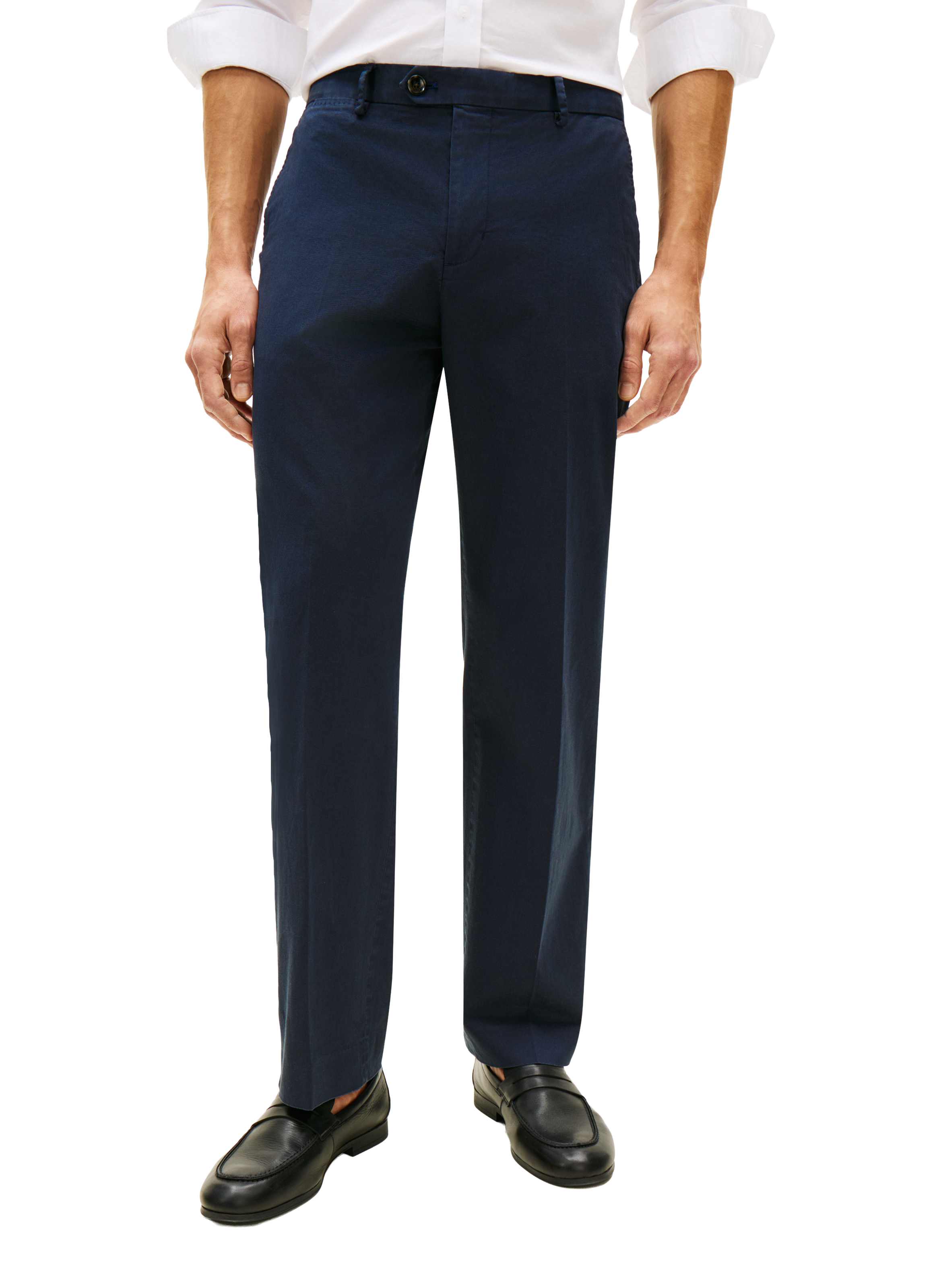Pantalon droit New York Label en coton mélangé TOMMY HILFIGER Bleu