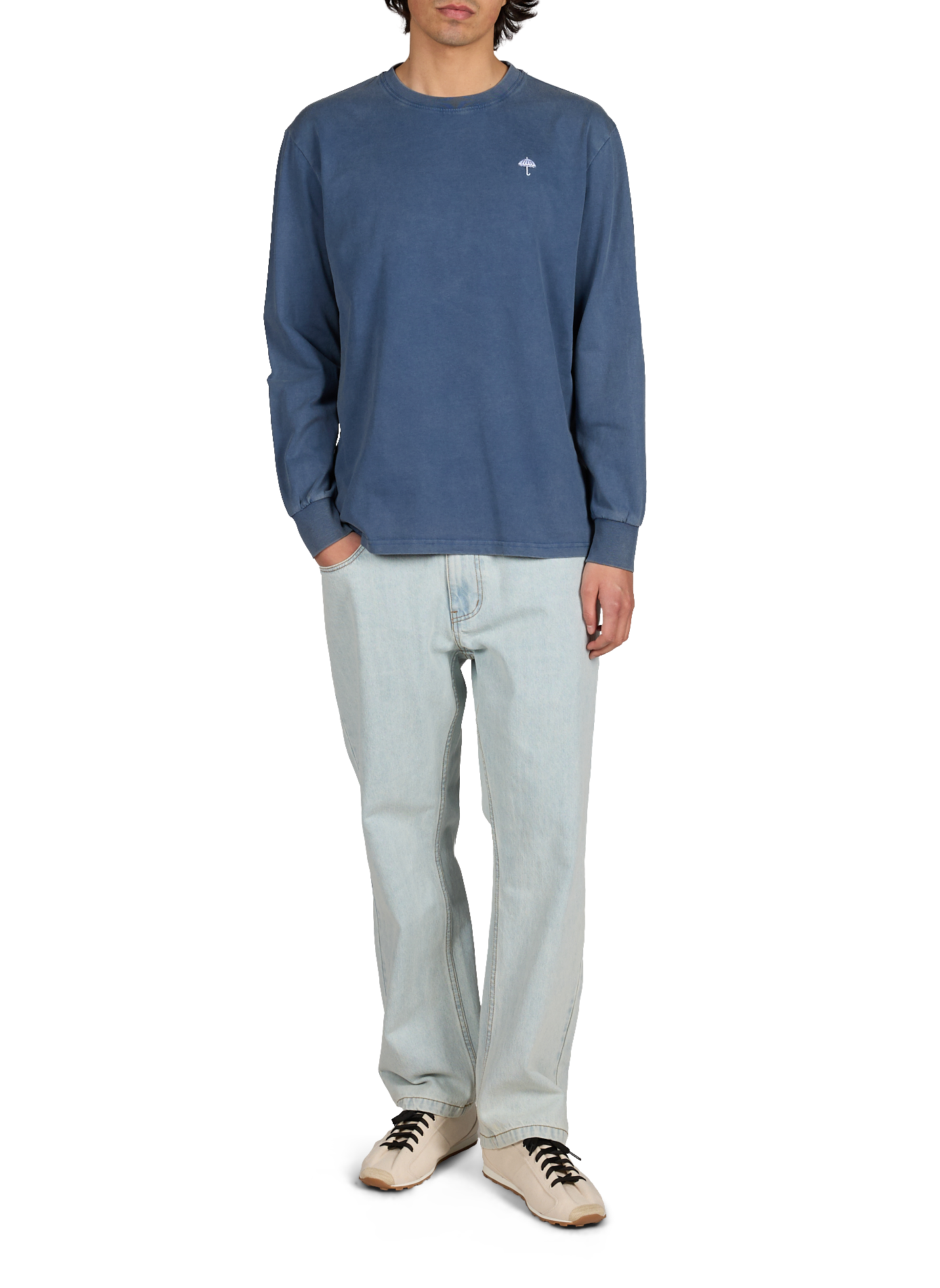 Classic Cotton T-Shirt HELAS CAPS Blue