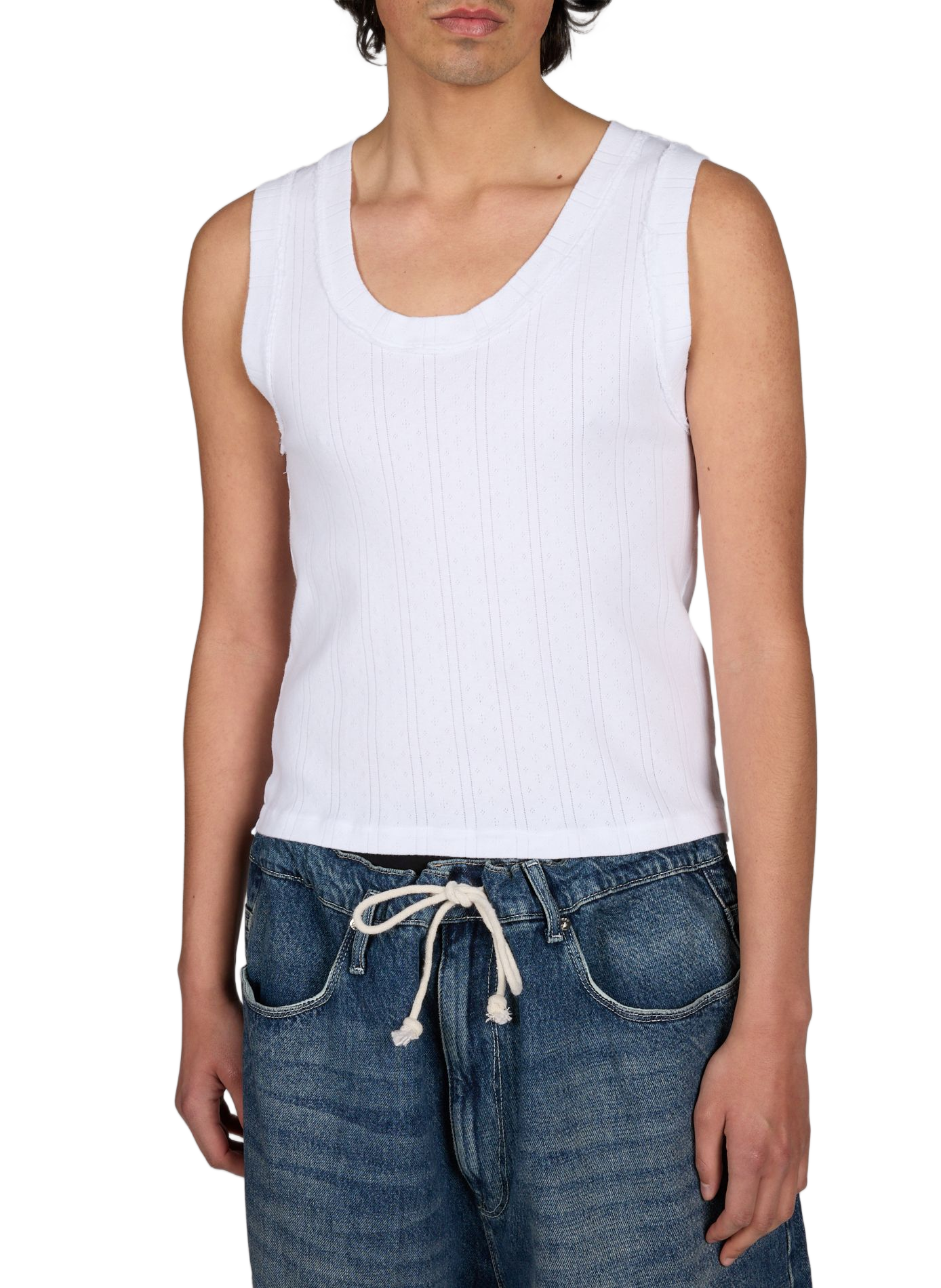 Straight cotton tank top CAMIEL FORTGENS White