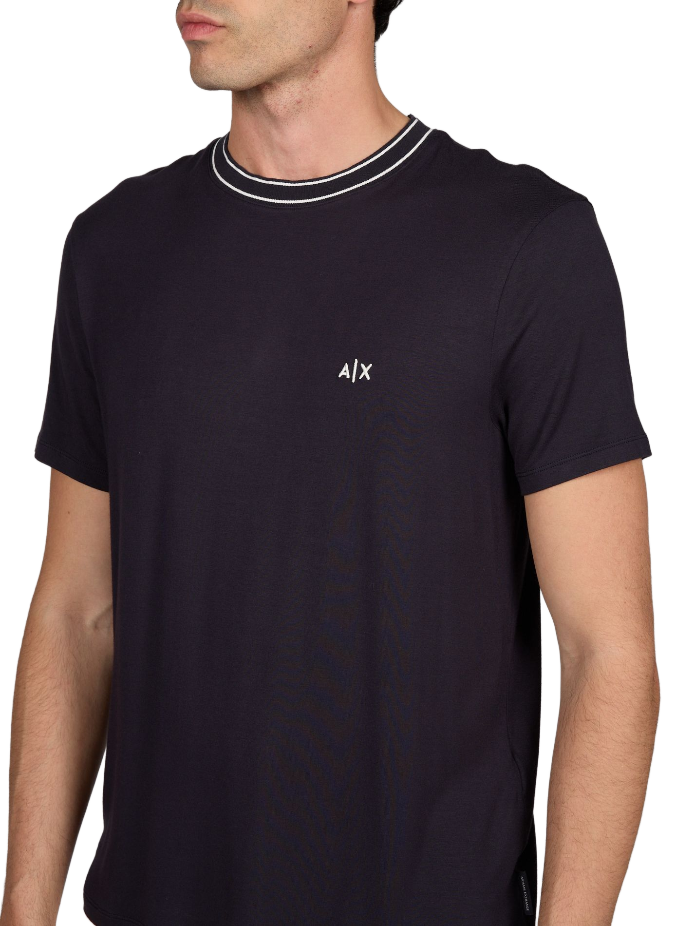 T-shirt logo à col rond ARMANI EXCHANGE Bleu