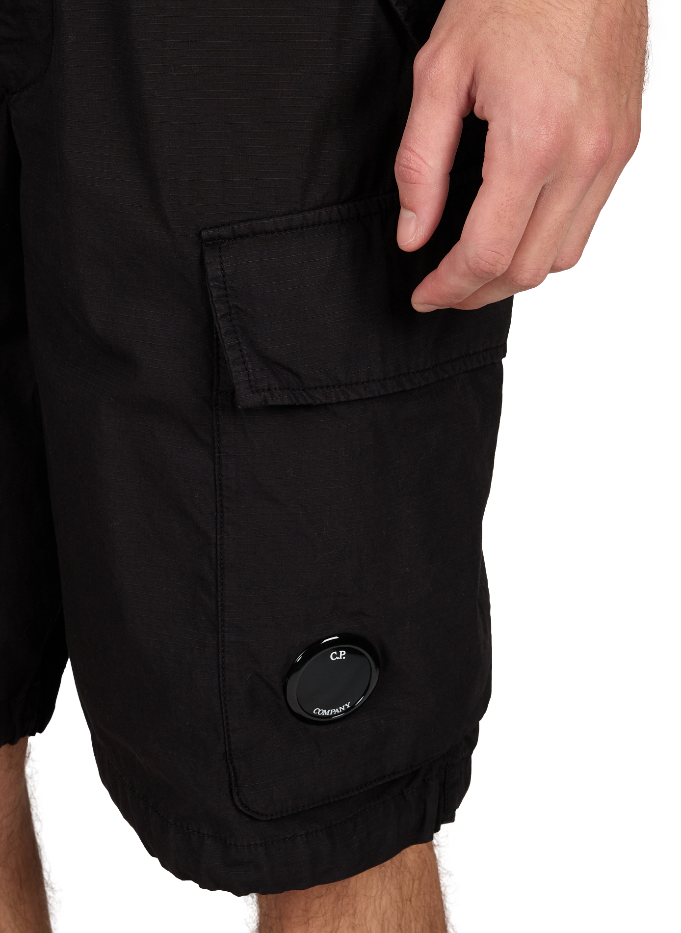 Short cargo with a loose fit in cotton CP COMPANY Black