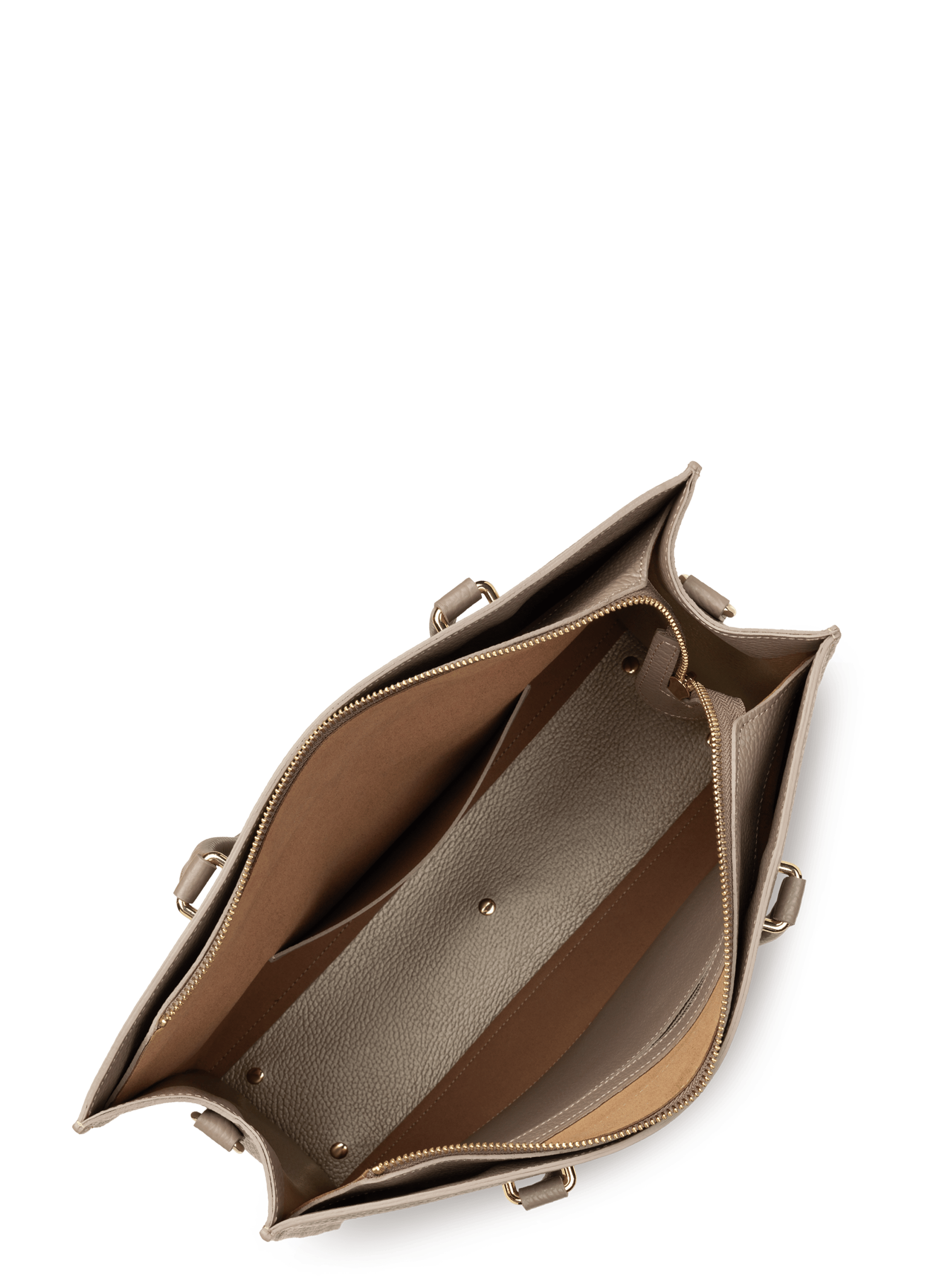 Grand sac cabas main - foulonné double daily LANCASTER Gris