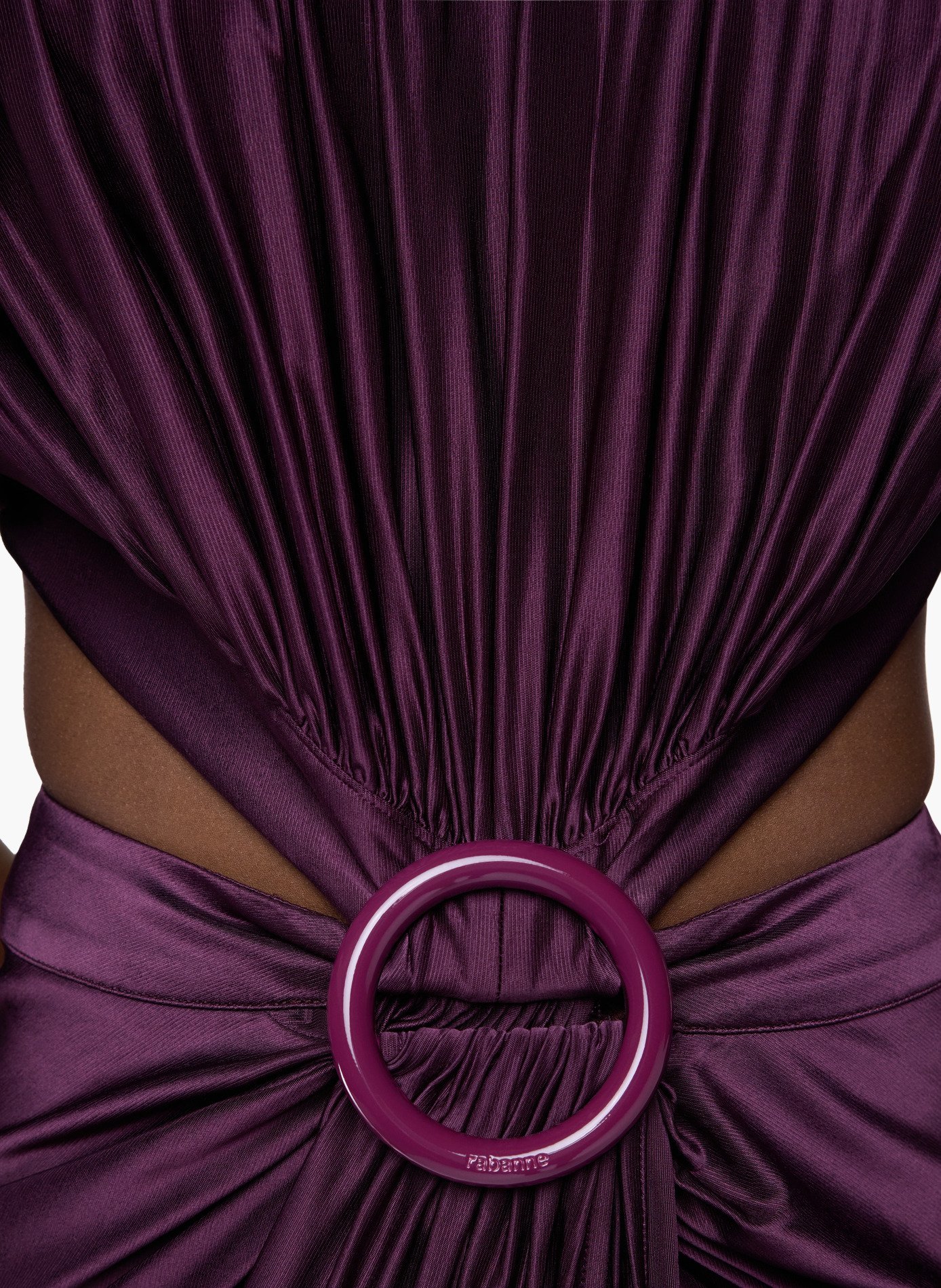 Robe midi asymétrique avec détails froncés RABANNE Violet