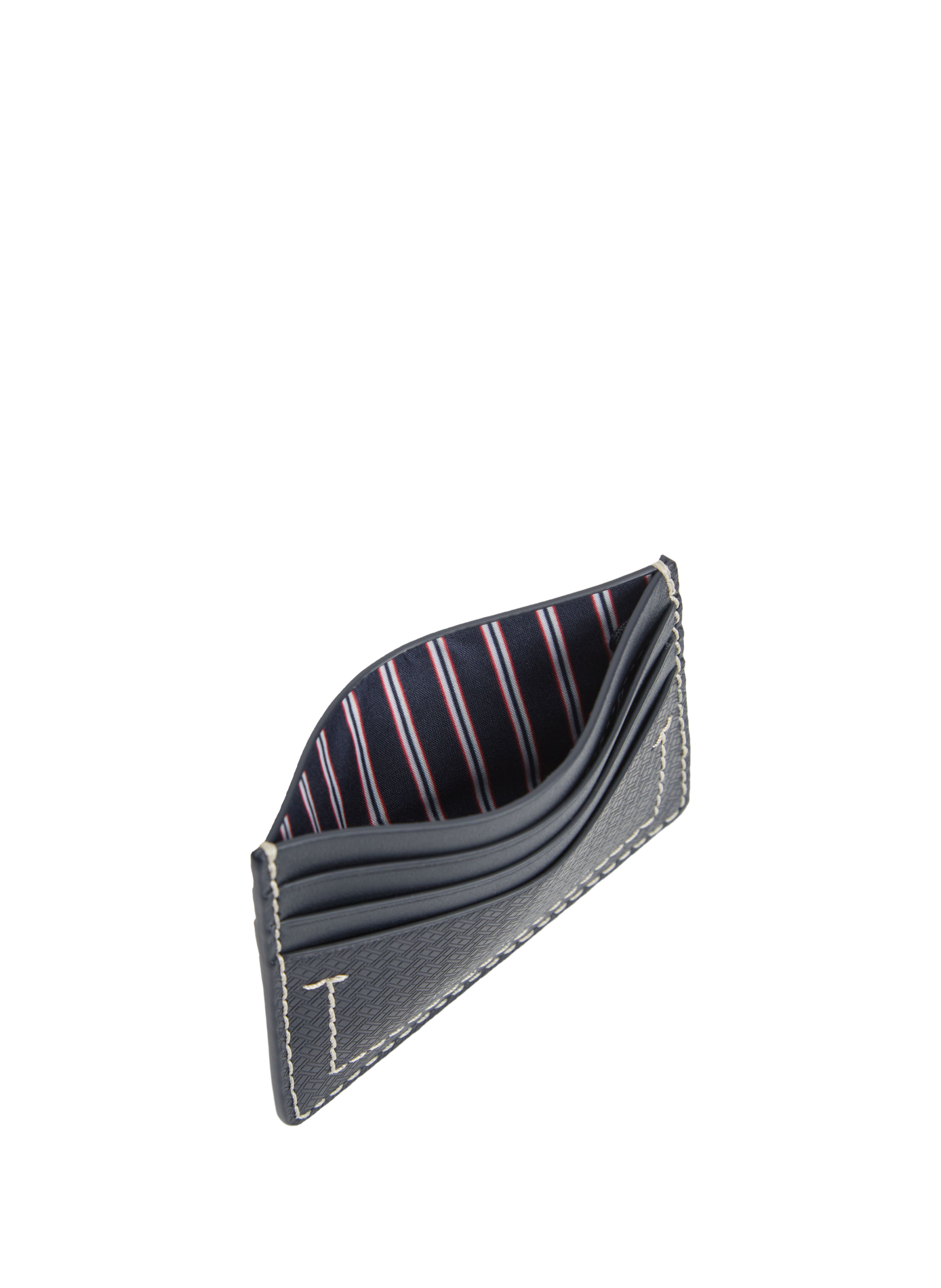 Textured card holder with contrasting stitching TOMMY HILFIGER Blue