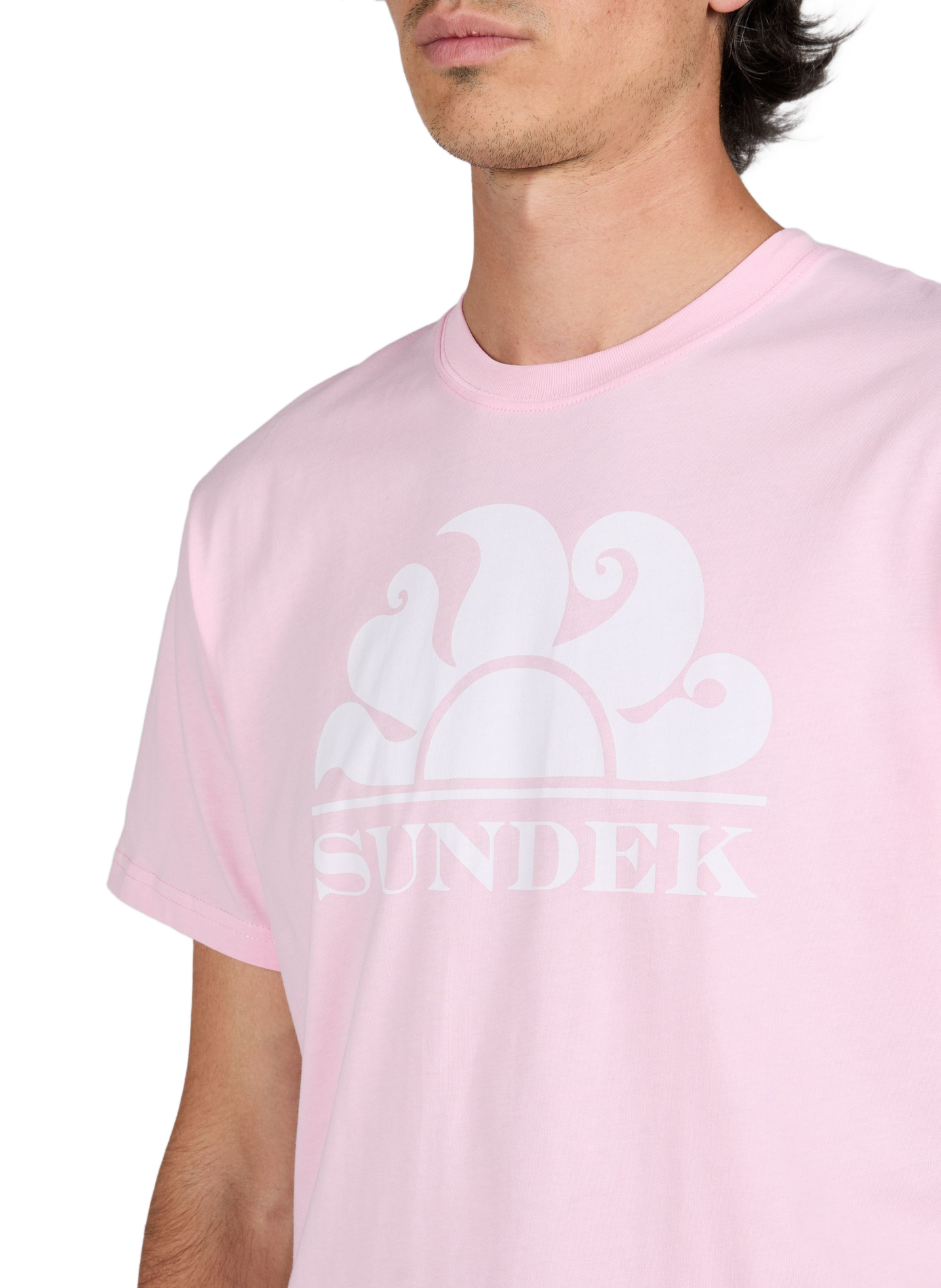 Round neck cotton t-shirt SUNDEK Pink