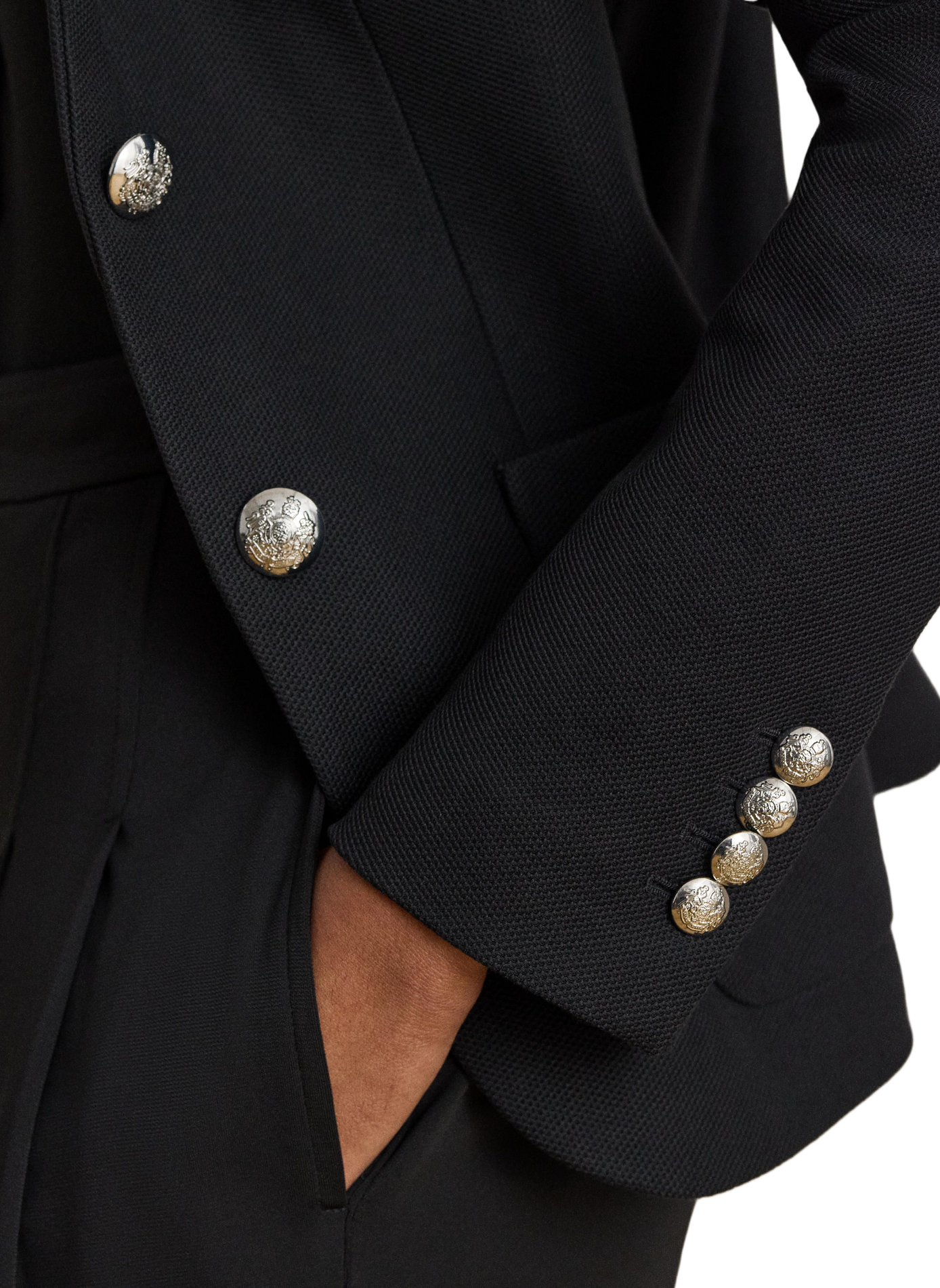 Single-breasted blazer in blended cotton LAUREN Black