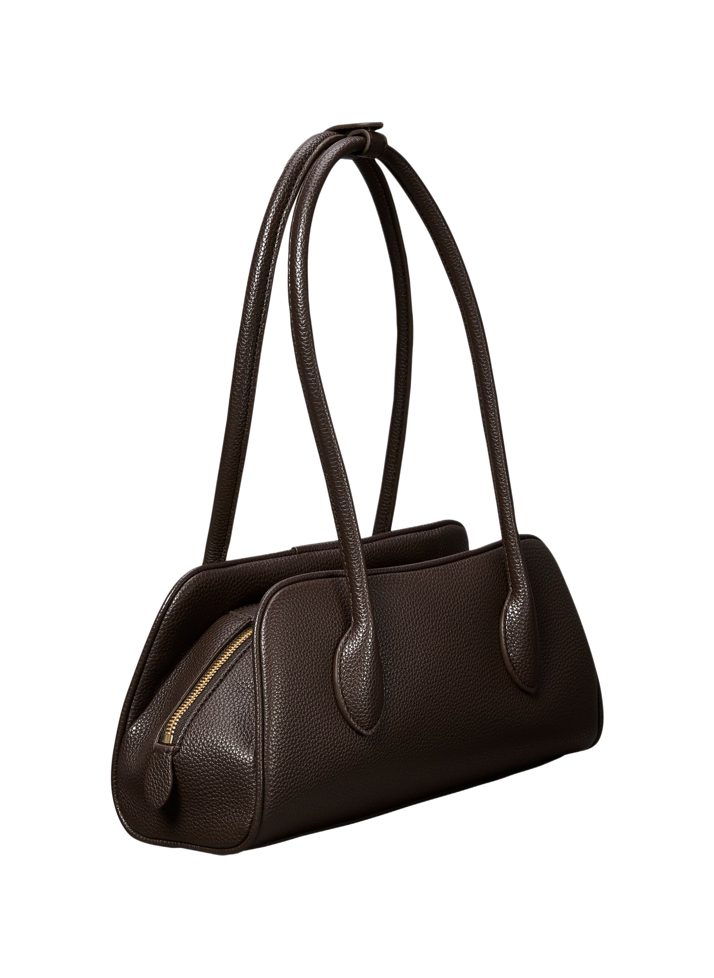 Textured shoulder bag with metallic logo CALVIN KLEIN Brown