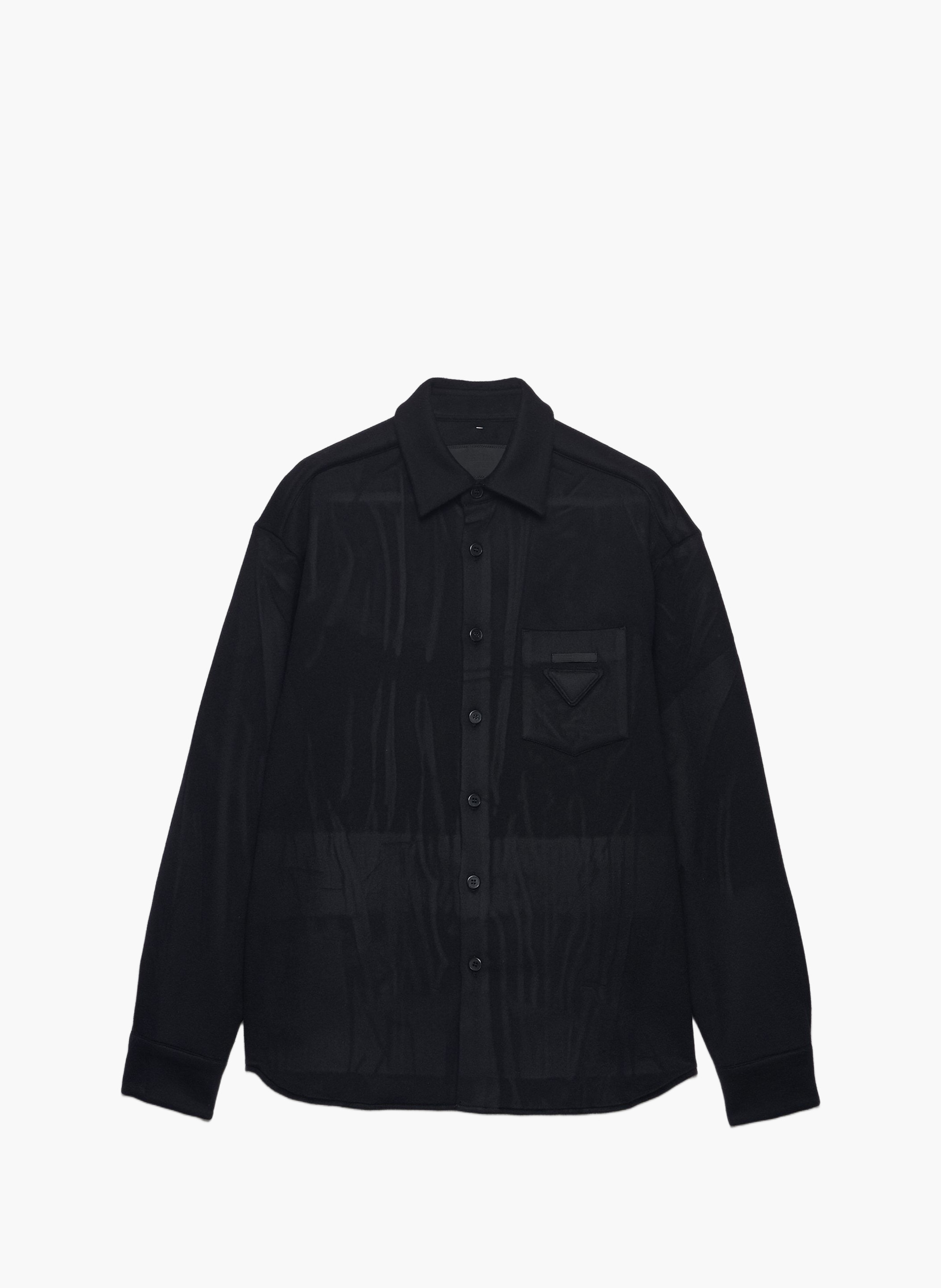 Chemise en laine mélangée PRADA Noir