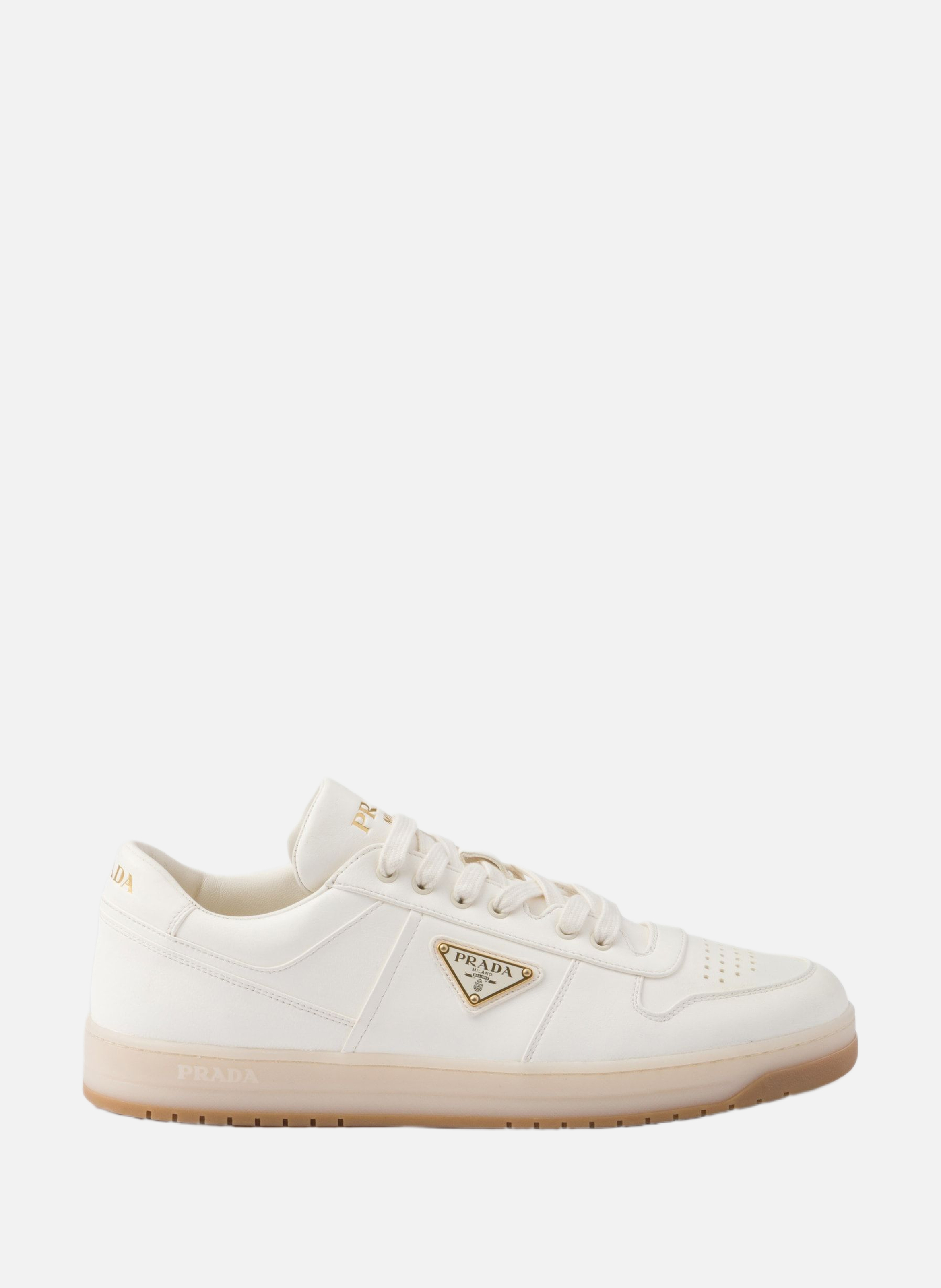 Sneakers downtown en cuir nappa PRADA Beige