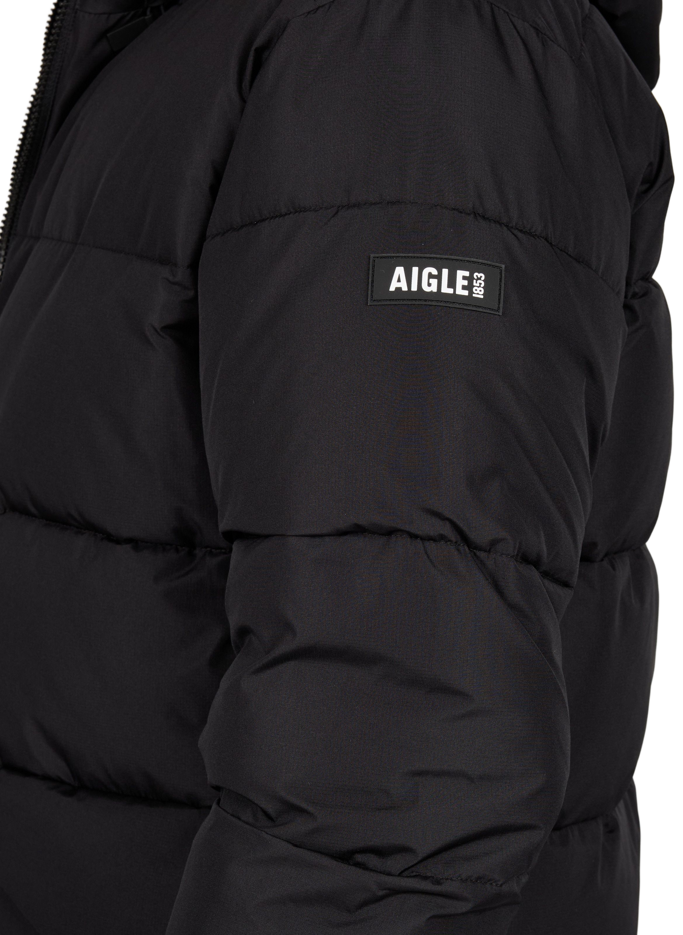 Gewatteerde jas met capuchon in effen kleur AIGLE Zwart