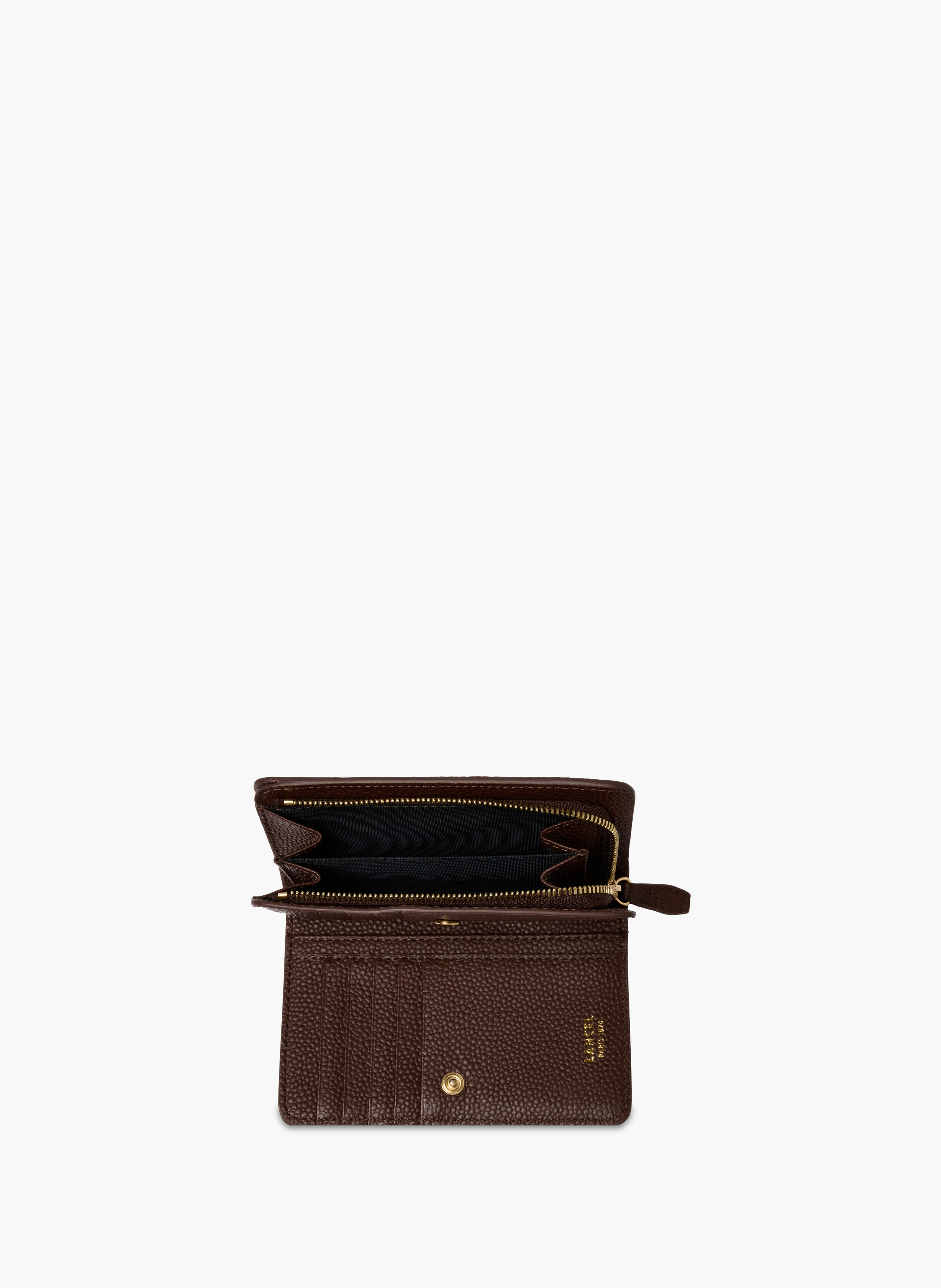 Portefeuille rectangulaire compact ninon de lancel en cuir LANCEL Marron