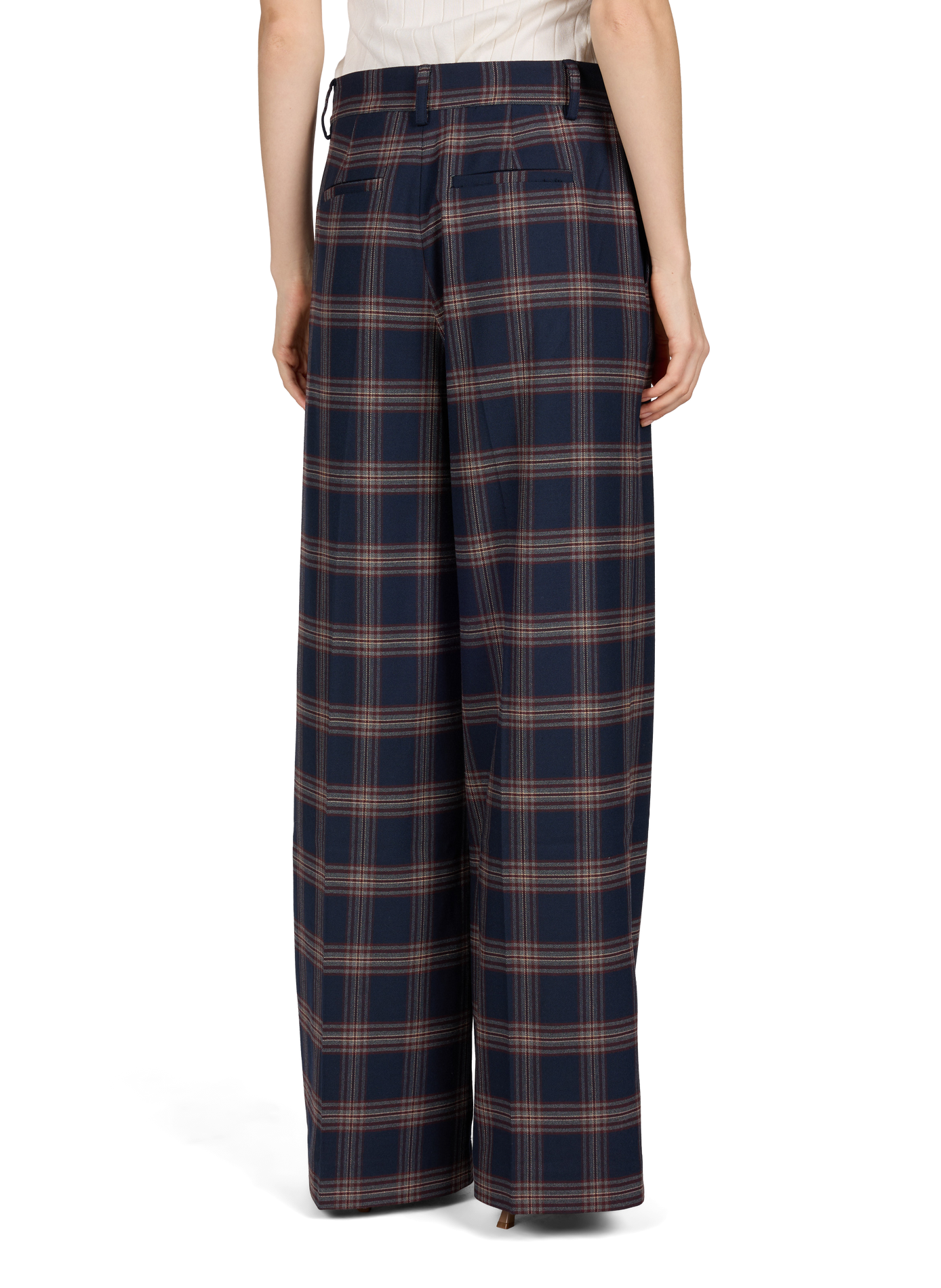 Straight-leg trousers with Pedrochecks pattern PETITE MENDIGOTE Blue