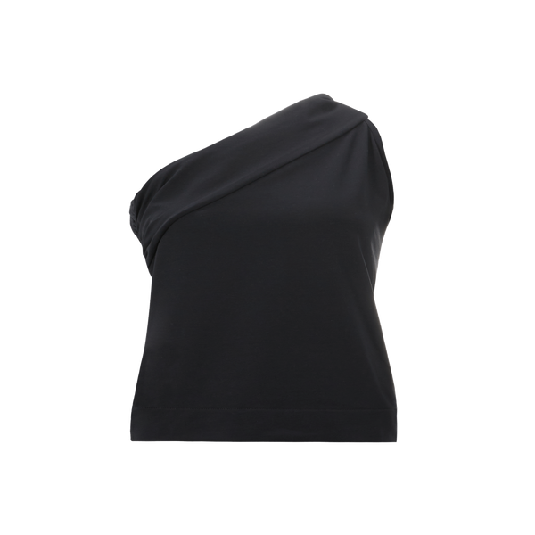 Caes Asymmetric One-sleeve Top In Black