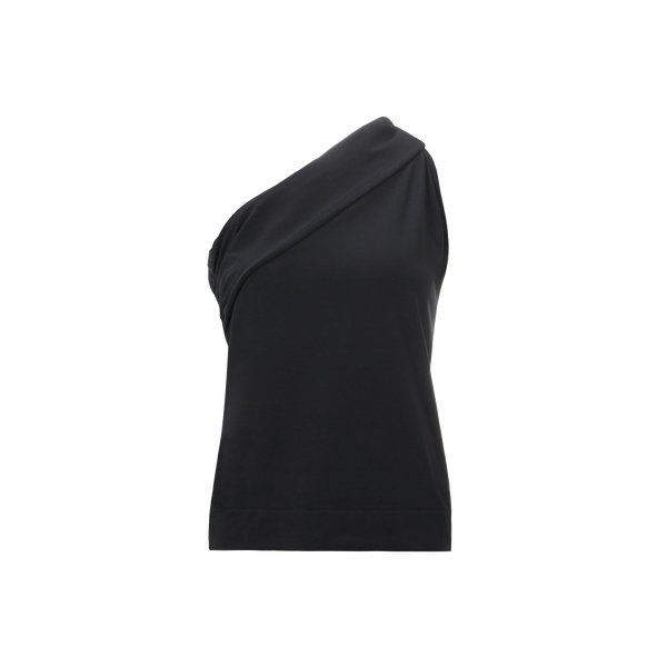 Caes Asymmetric One-sleeve Top In Black