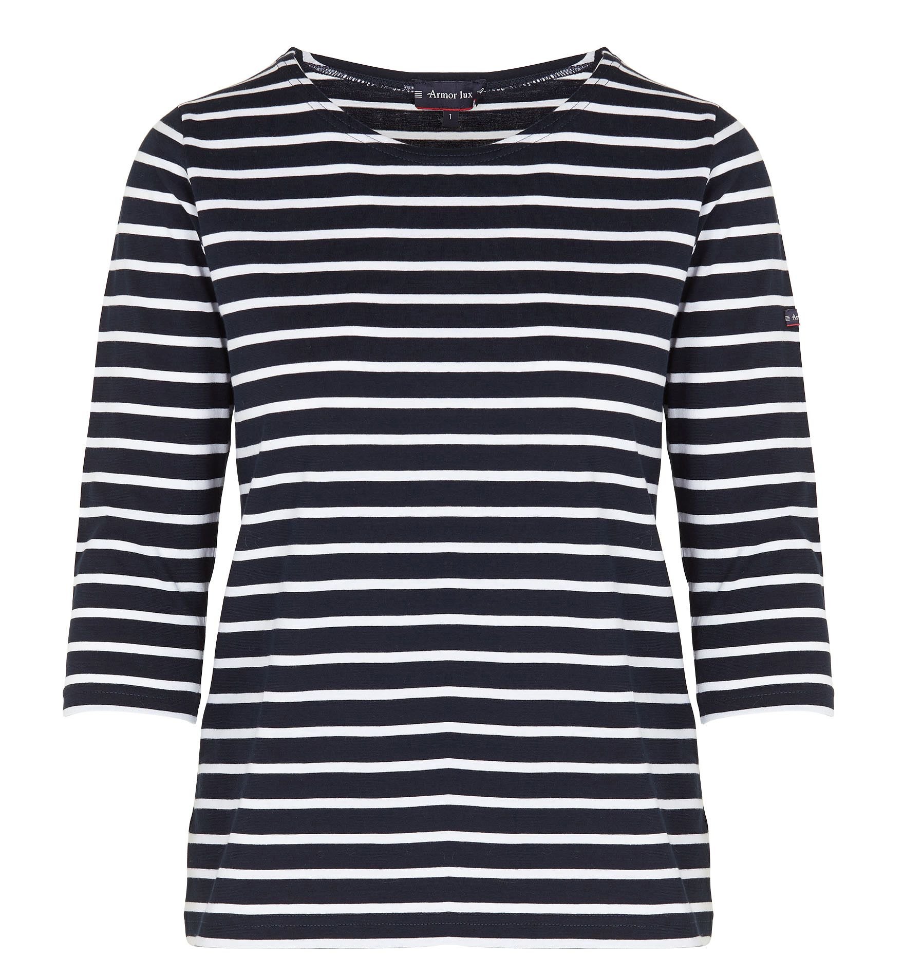 Tee-shirt droit col rond en coton Bleu