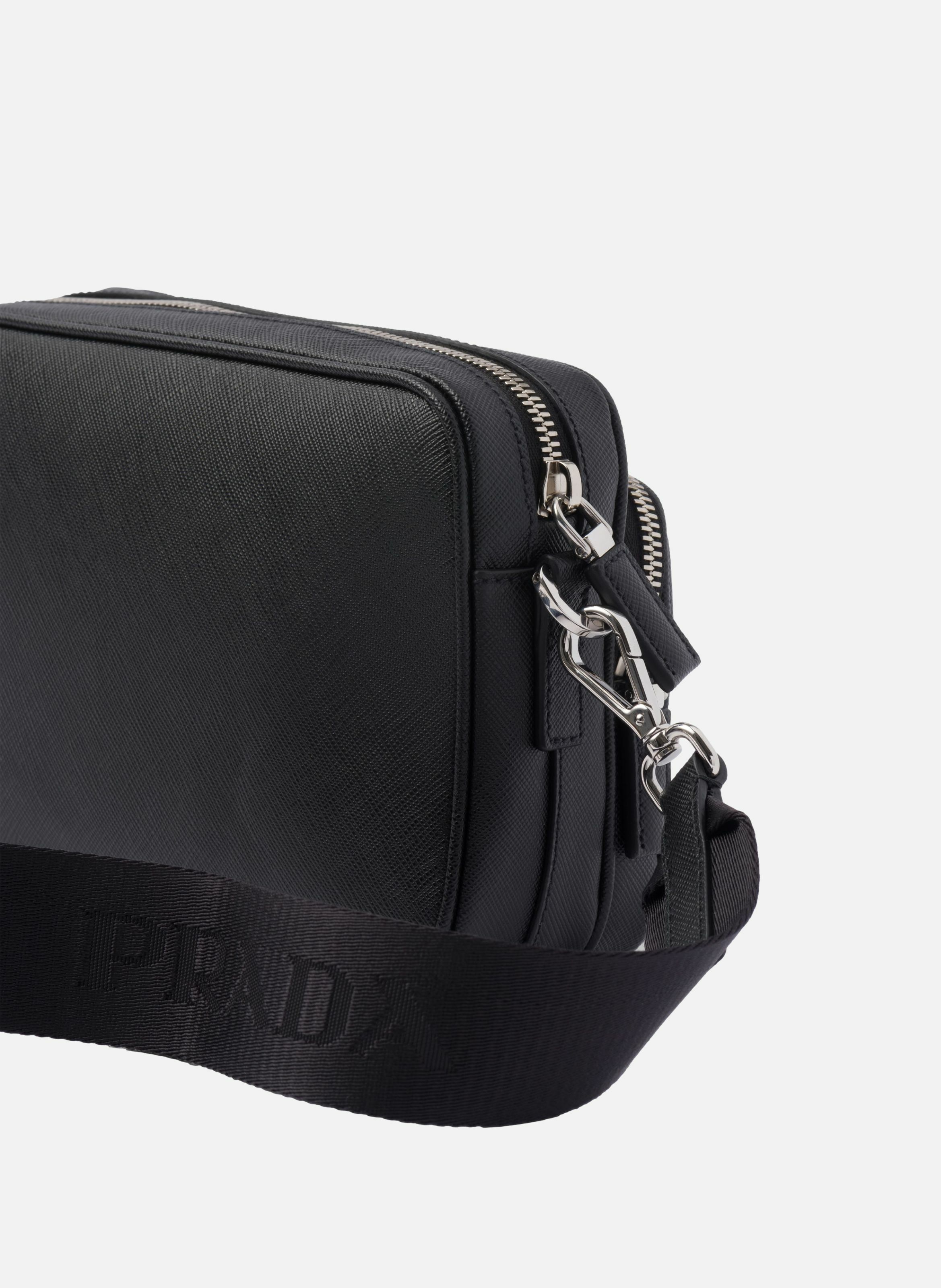 Sac porté épaule en cuir saffiano PRADA Noir