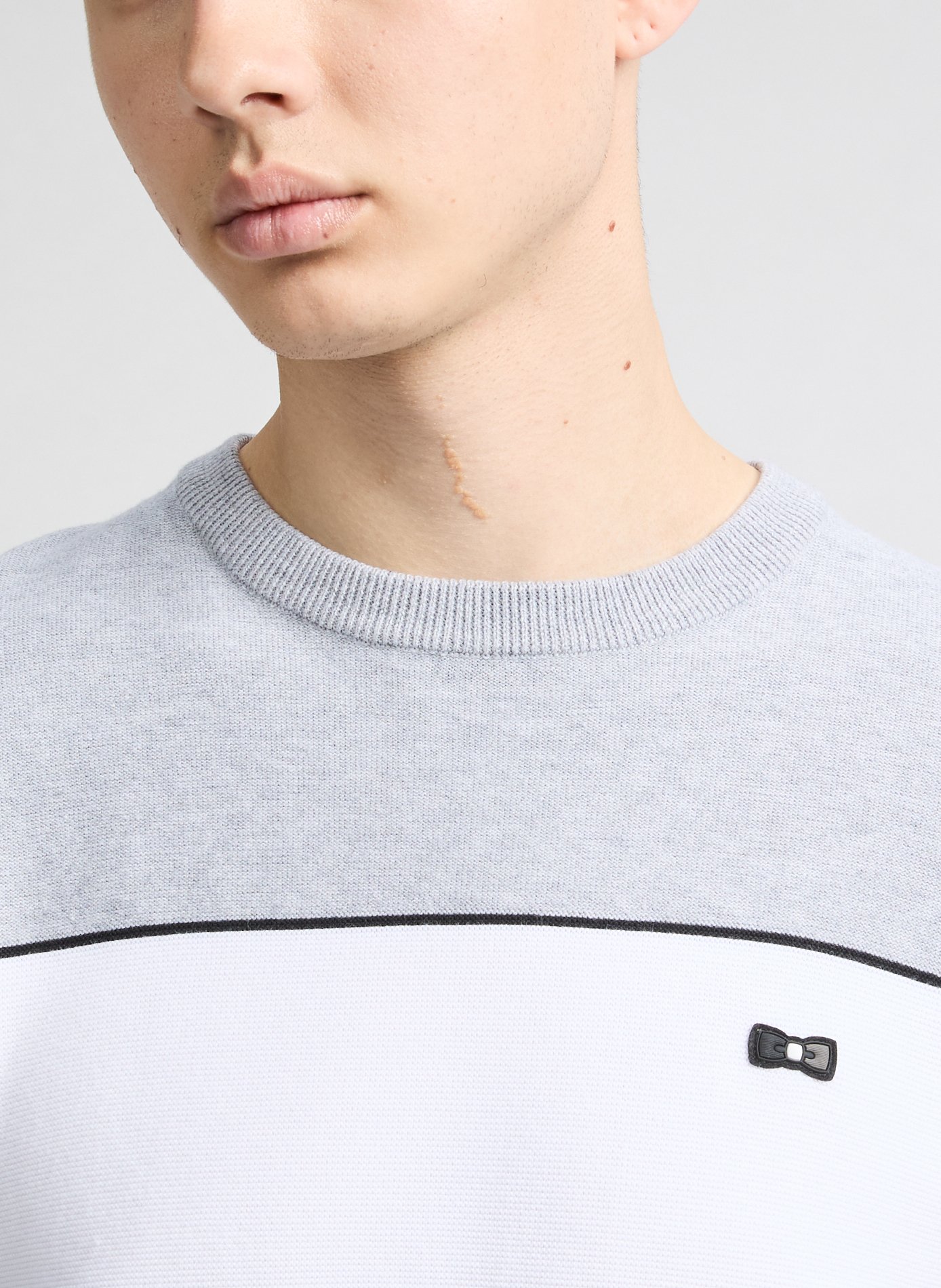 Pull col rond en coton  EDEN PARK Noir