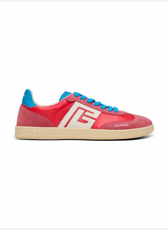 Baskets balmain swan en cuir suédé et nylon Rouge by BALMAIN BALMAIN Baskets balmain swan en cuir suédé et nylon Rouge