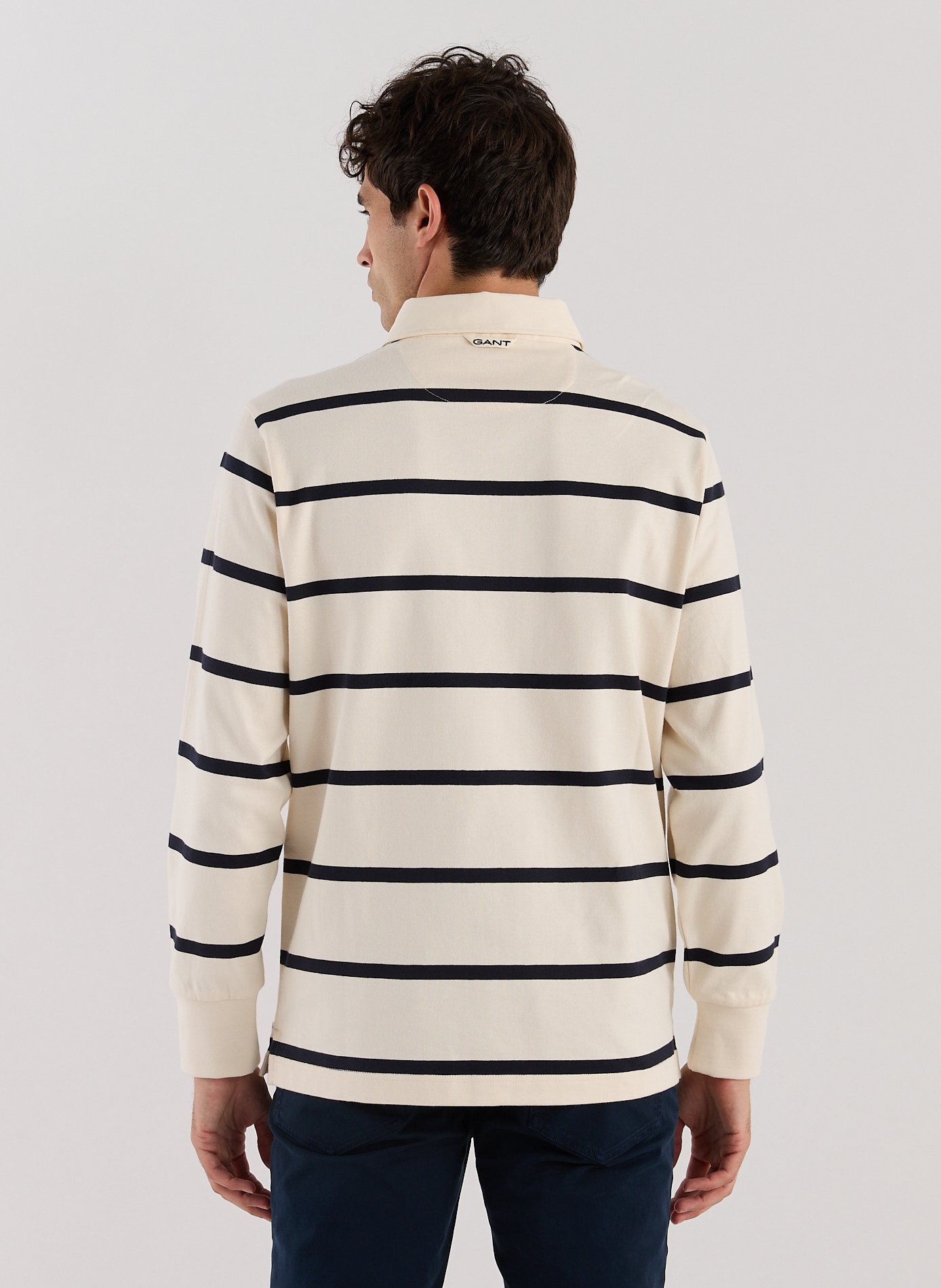 Striped cotton polo shirt GANT Beige