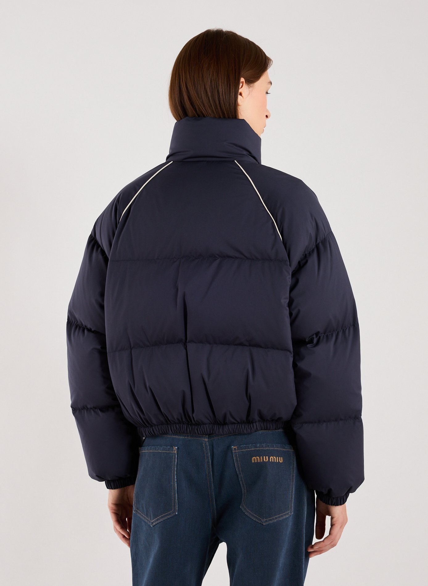 Doudoune courte matelassée MIU MIU Bleu