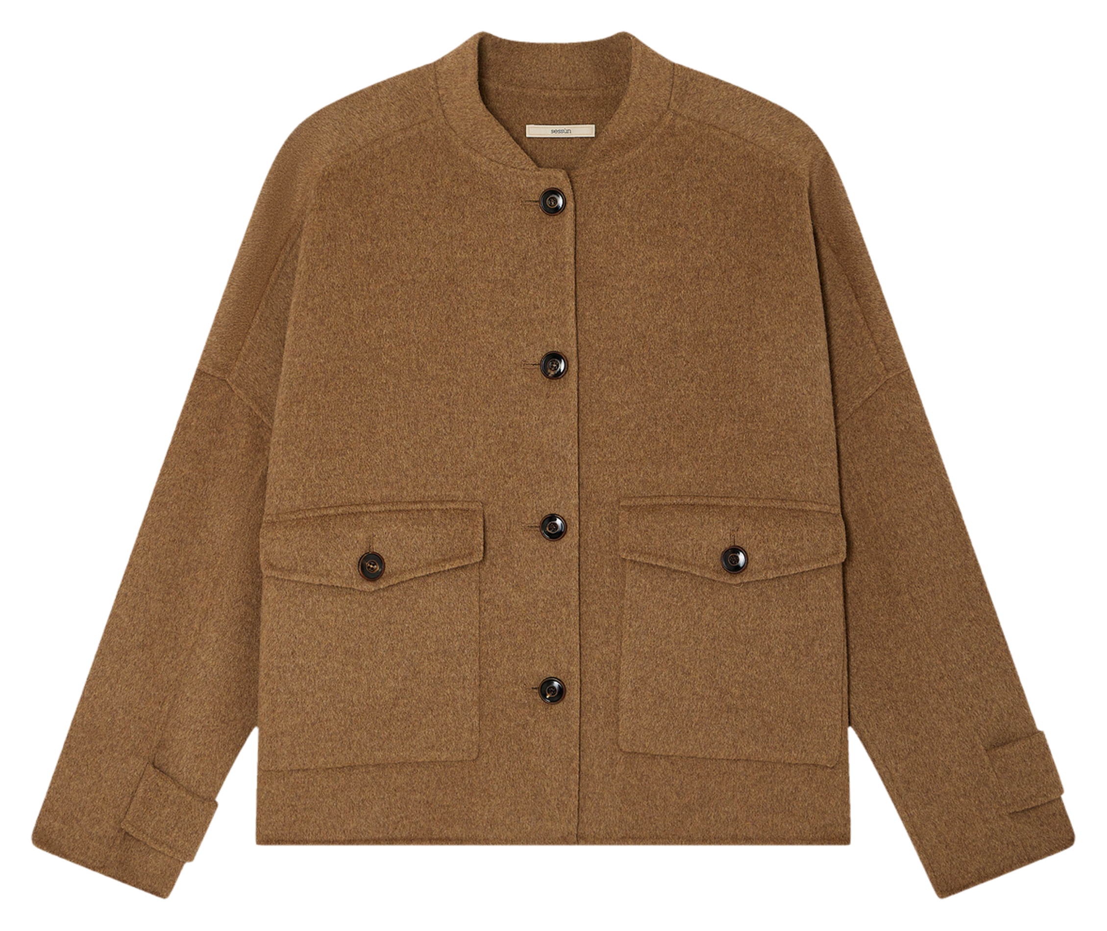 Veste droite en laine mélangée yalespring SESSUN Beige
