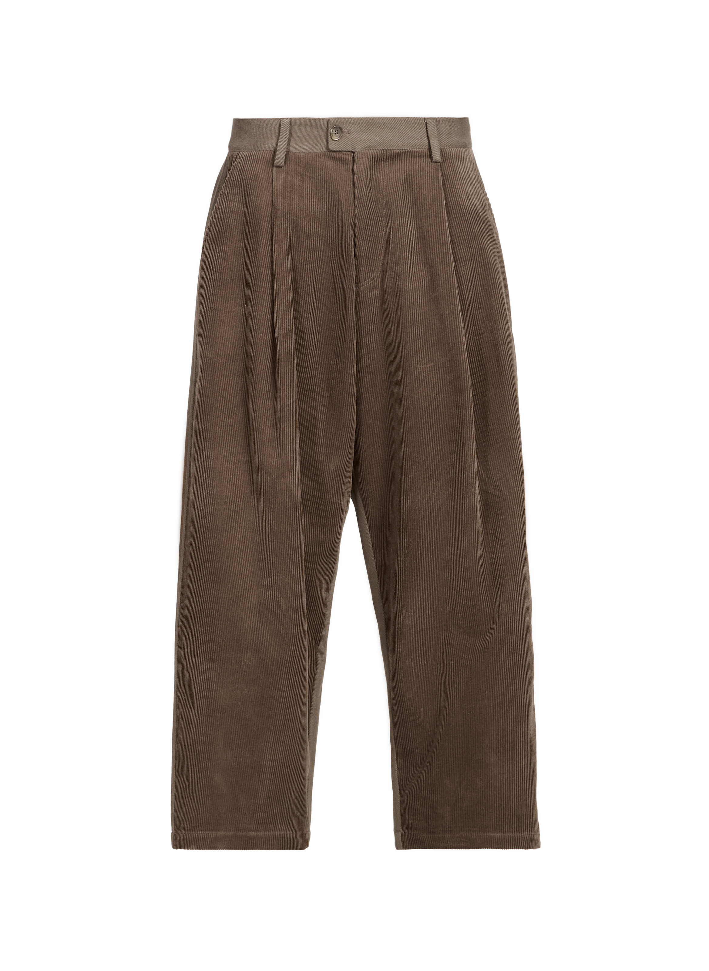 Bi-material carrot pants in cotton MERELY MADE Brown