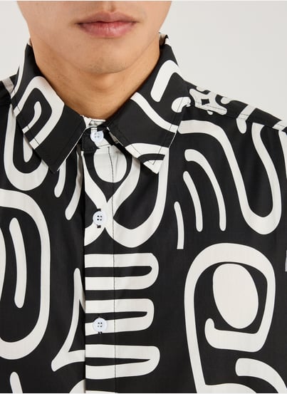 Oversized cotton shirt with patterns HELAS CAPS Oversized cotton shirt with patterns HELAS CAPS