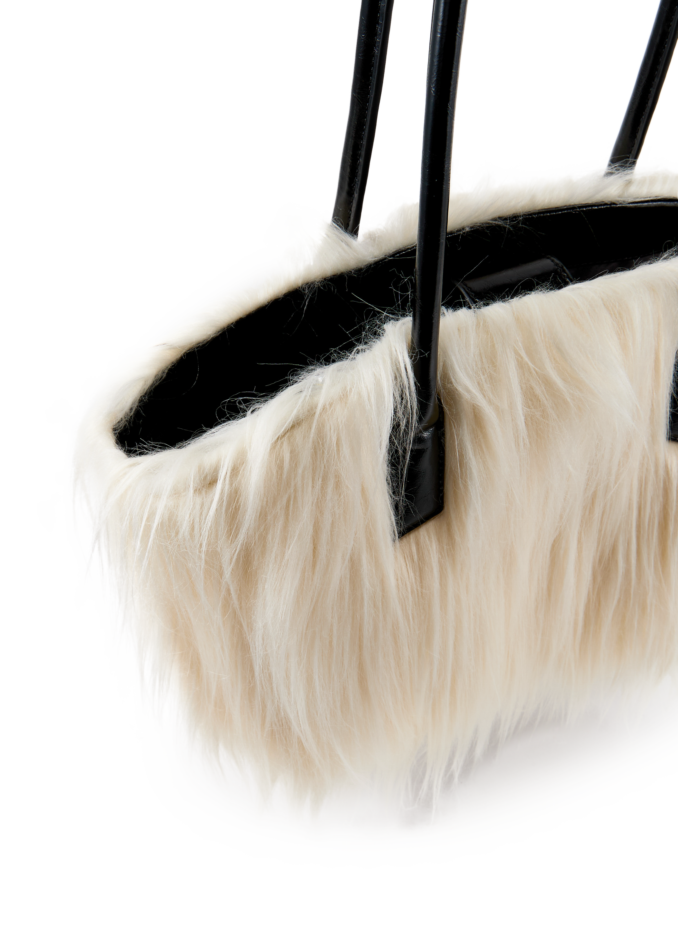 Sac épaule effet fourrure TOPSHOP Blanc