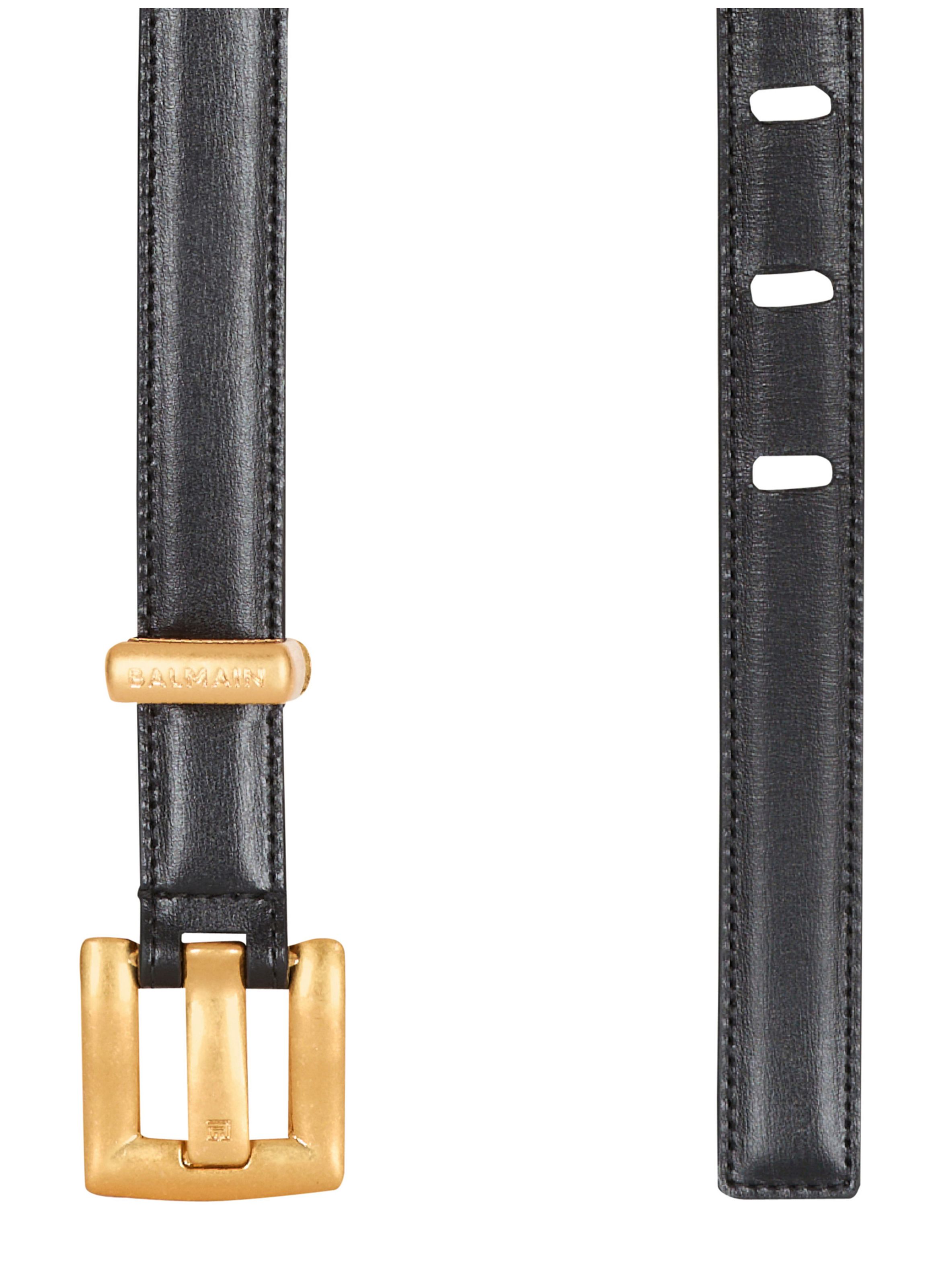 Ceinture anthem en cuir de veau BALMAIN Noir