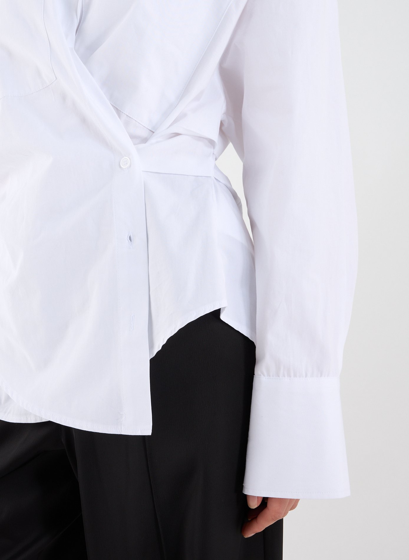 Asymmetrical cotton shirt TOPSHOP White