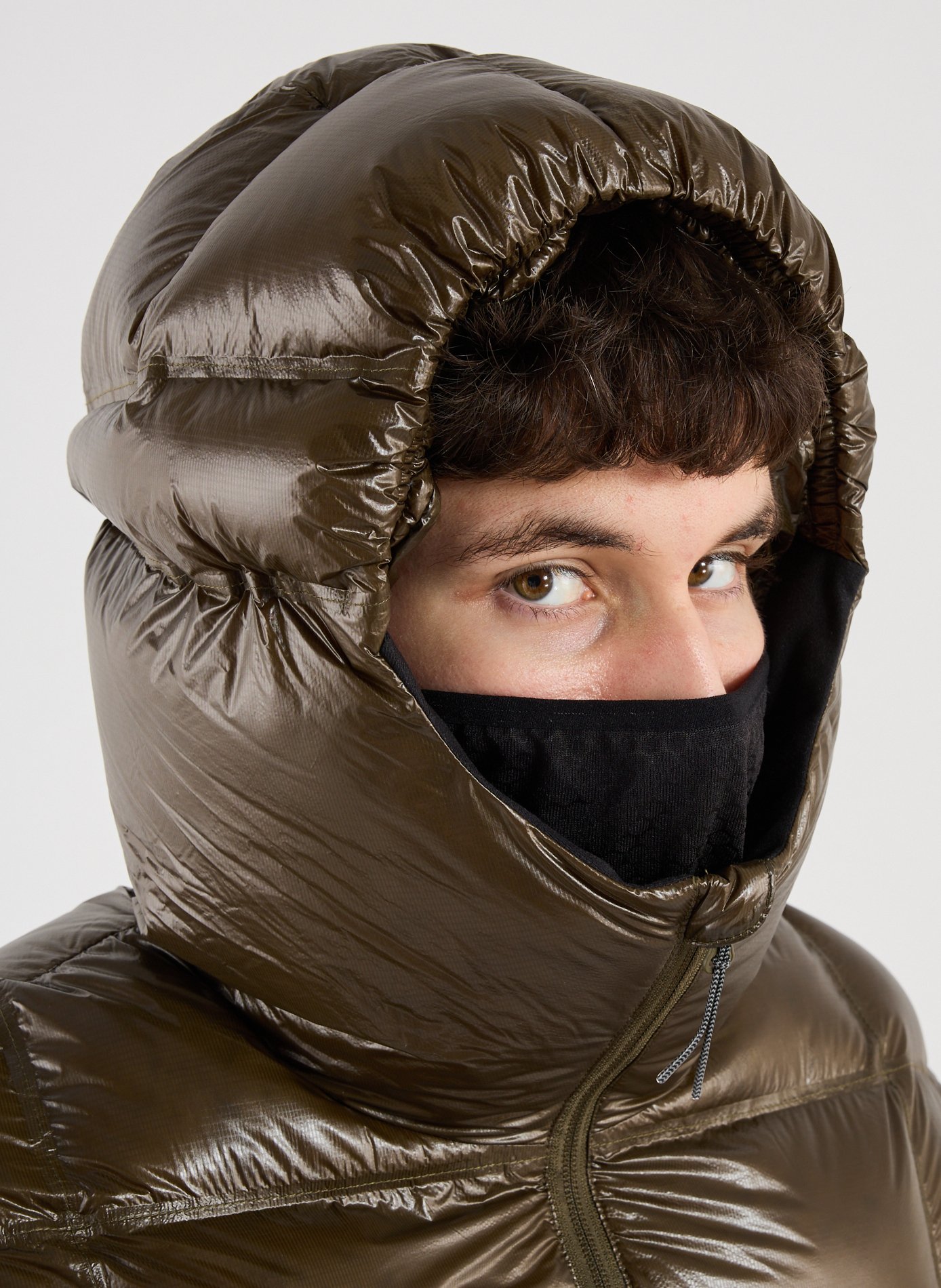 Cube 650 fill power quilted hooded down jacket ROA Khaki