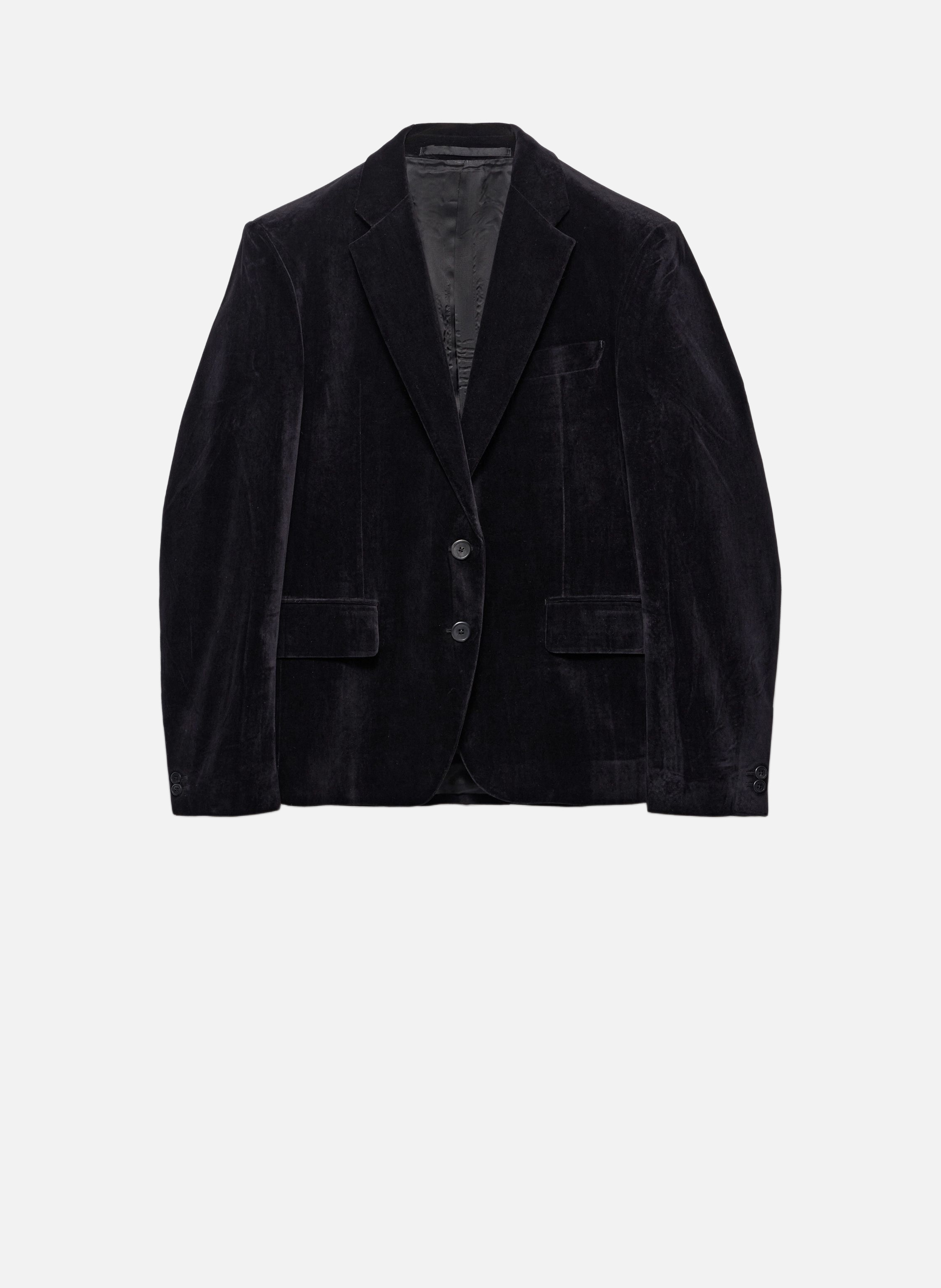 Veste droite en velours PRADA Noir
