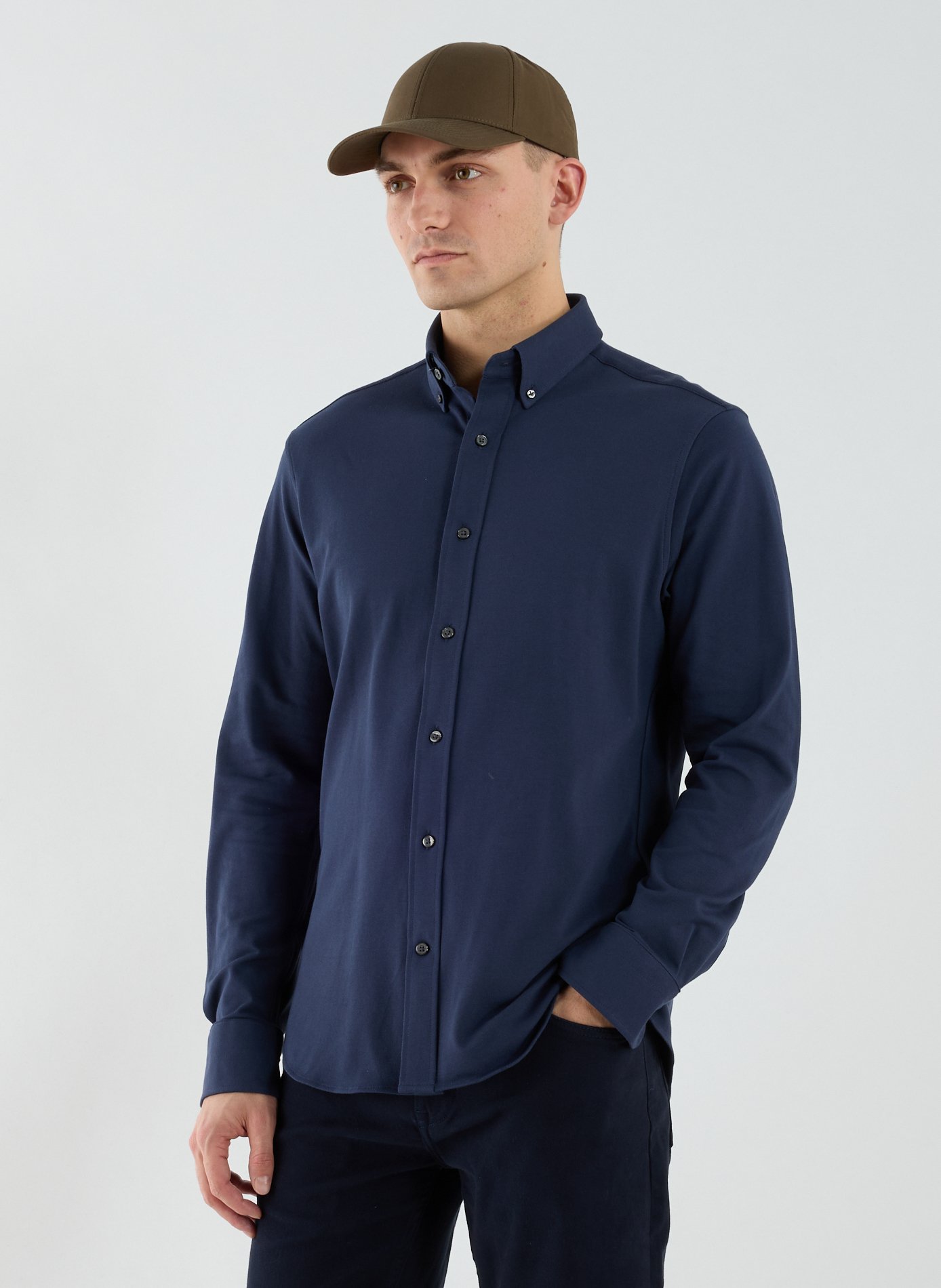 GANT Regular shirt in blended cotton Blue