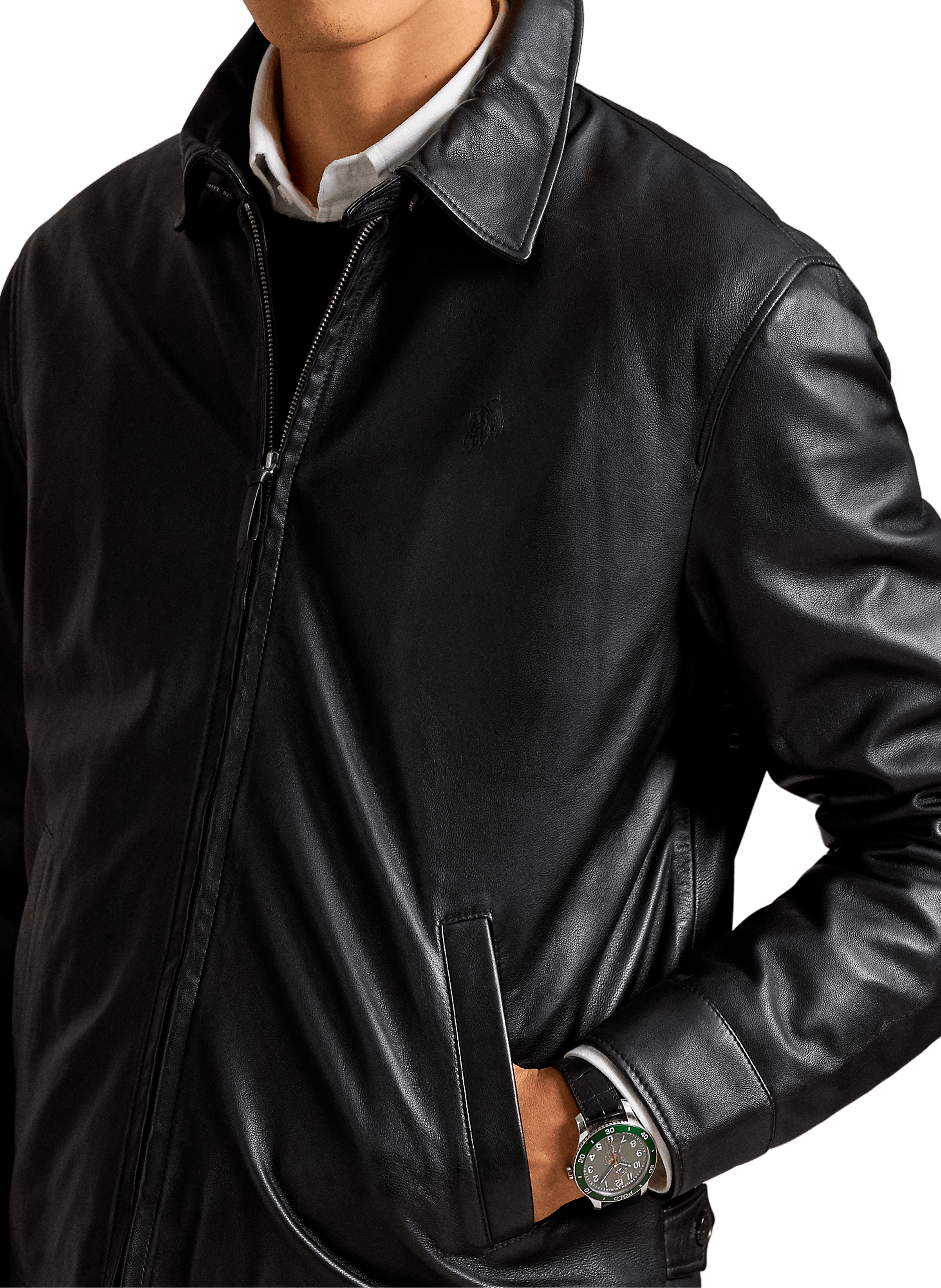 Blouson en cuir POLO RALPH LAUREN Noir