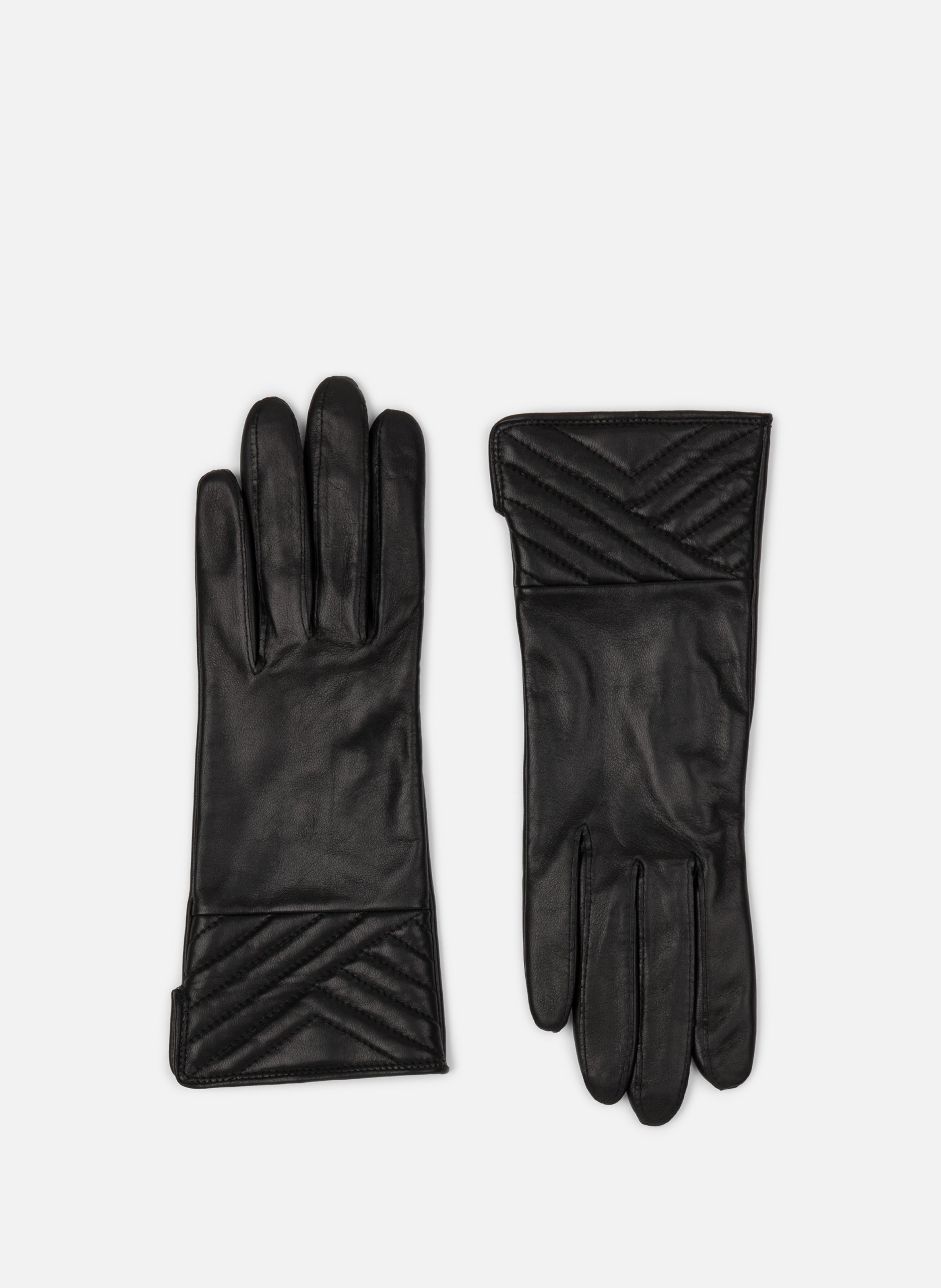 Gants en cuir d'agneau lisse LANCASTER Noir