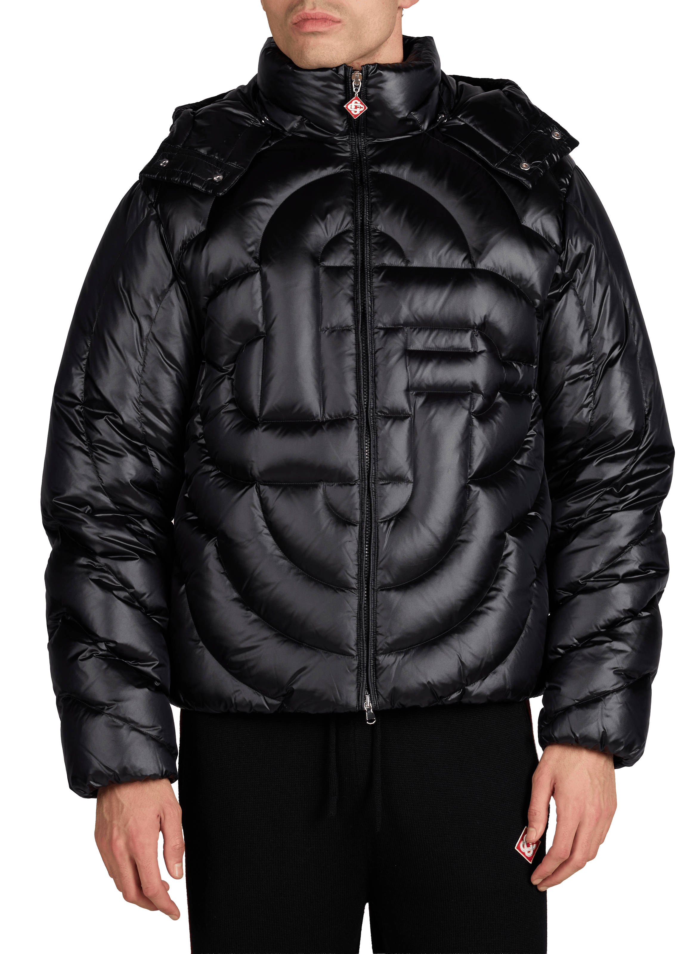 Blouson matelassé à capuche amovible CASABLANCA PARIS Noir