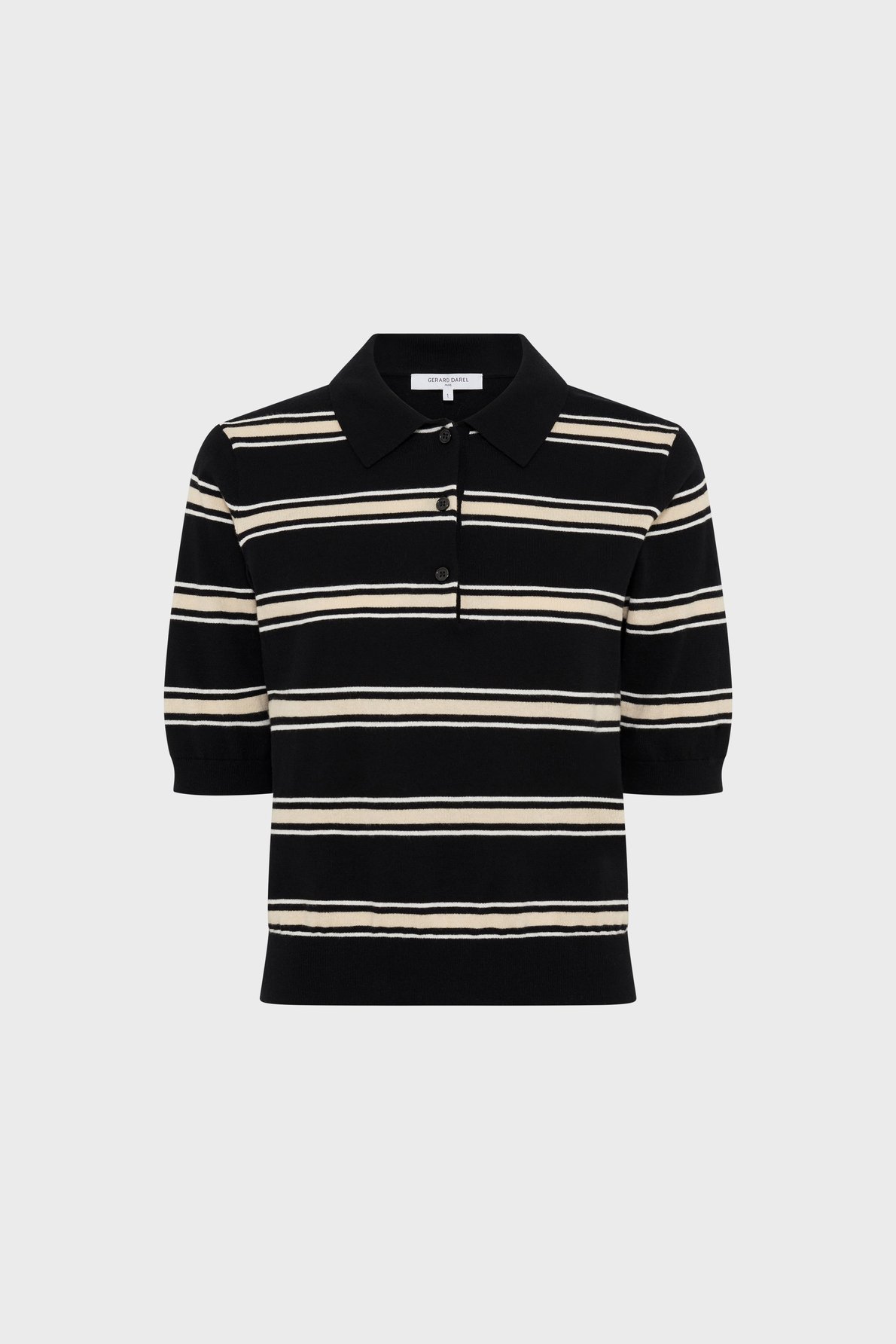 Polo rayé à manches courtes - leila GERARD DAREL Noir