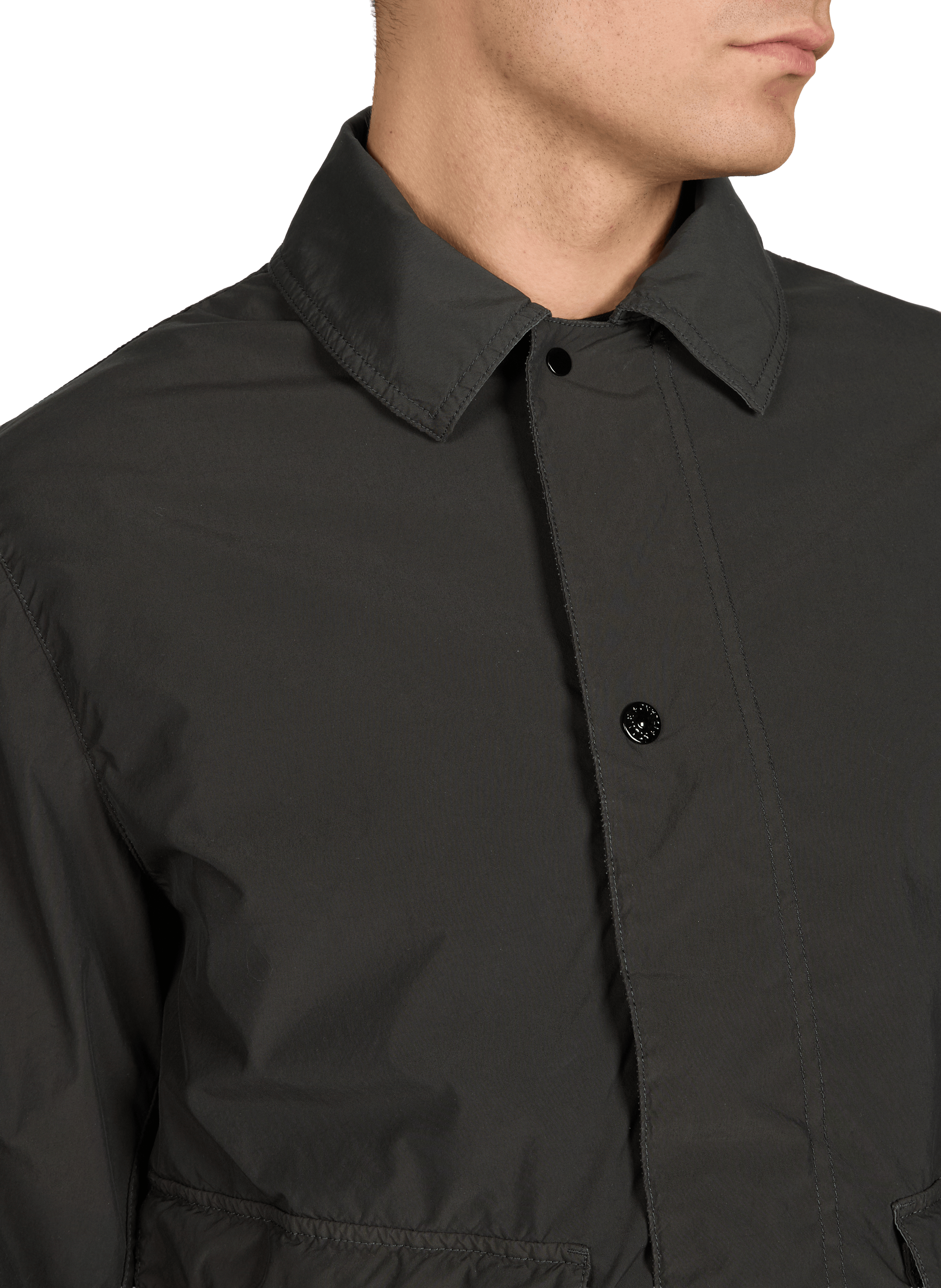 Parka mi-longue à logo STONE ISLAND Gris