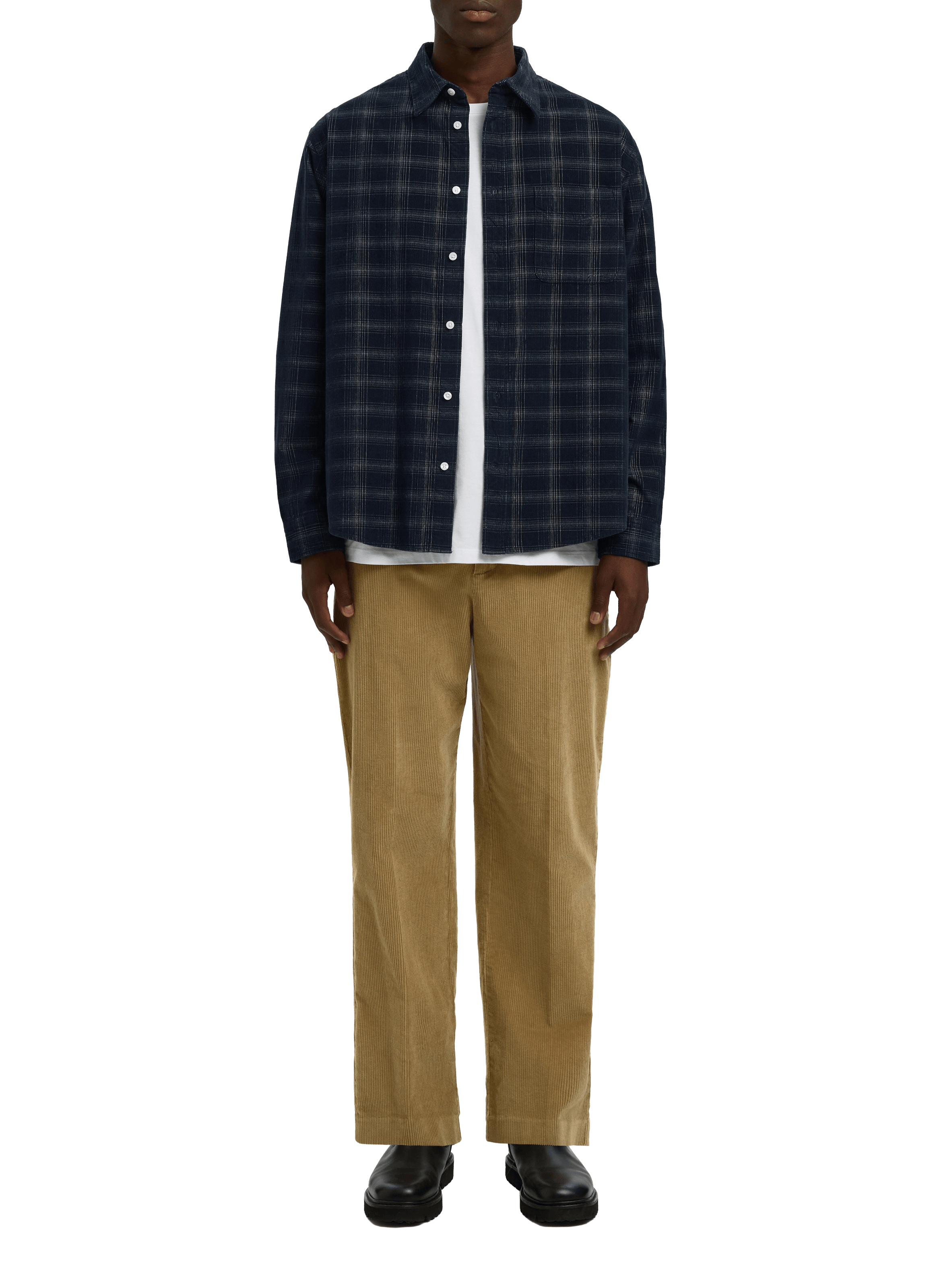 Classic checkered cotton shirt SELECTED Blue