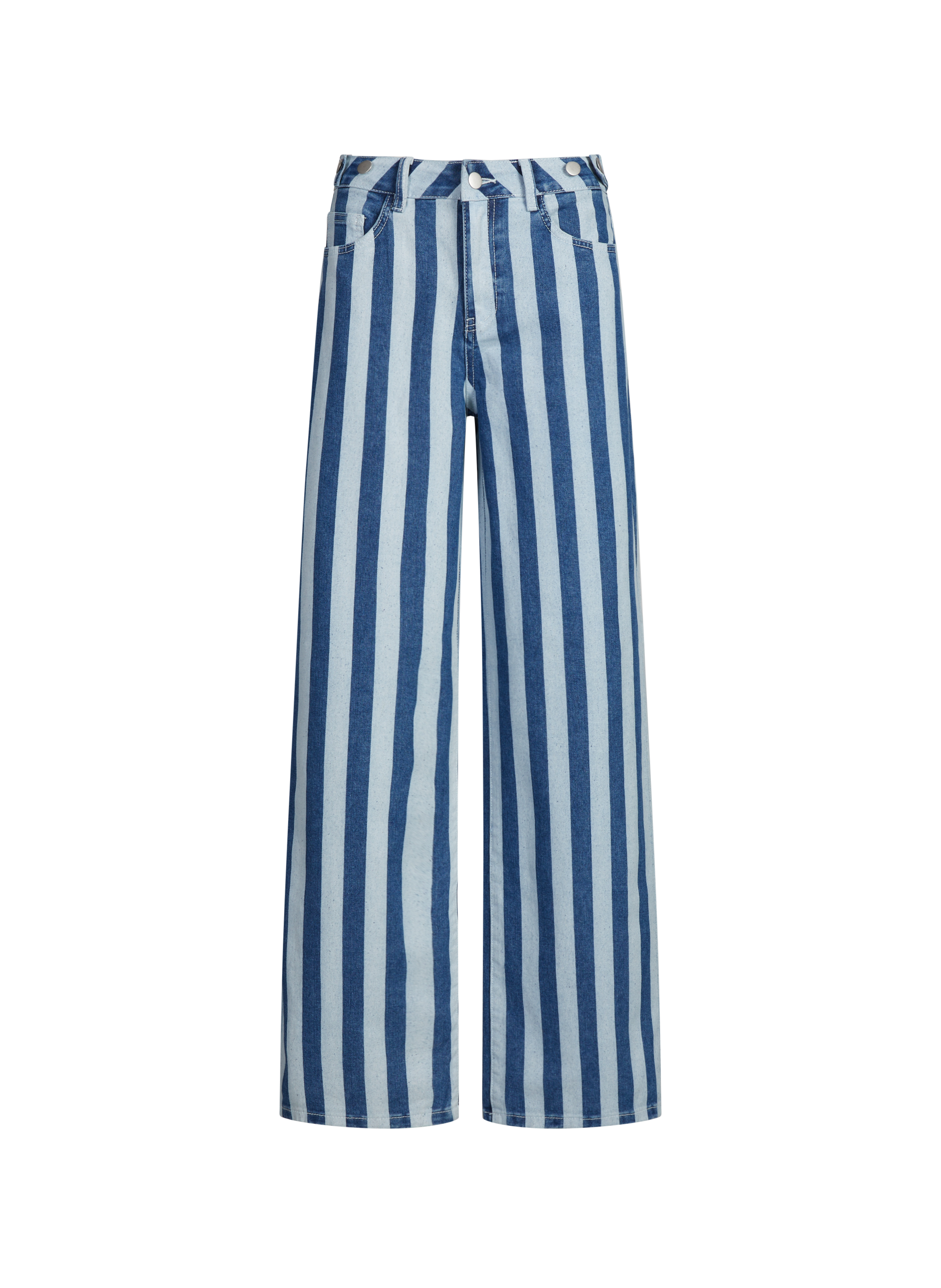 Jean à rayures en coton mélangé OBJECT Bleu