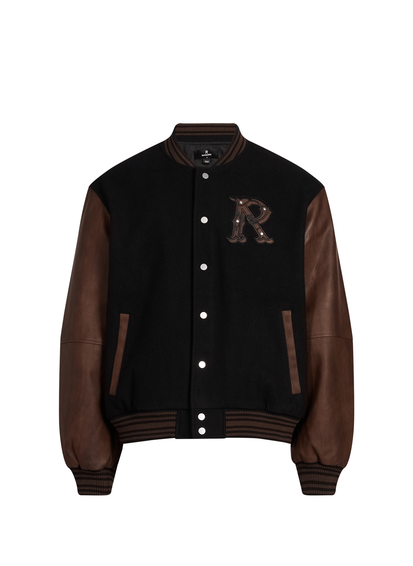 Two-tone wool blend bomber jacket REPRESENT Black