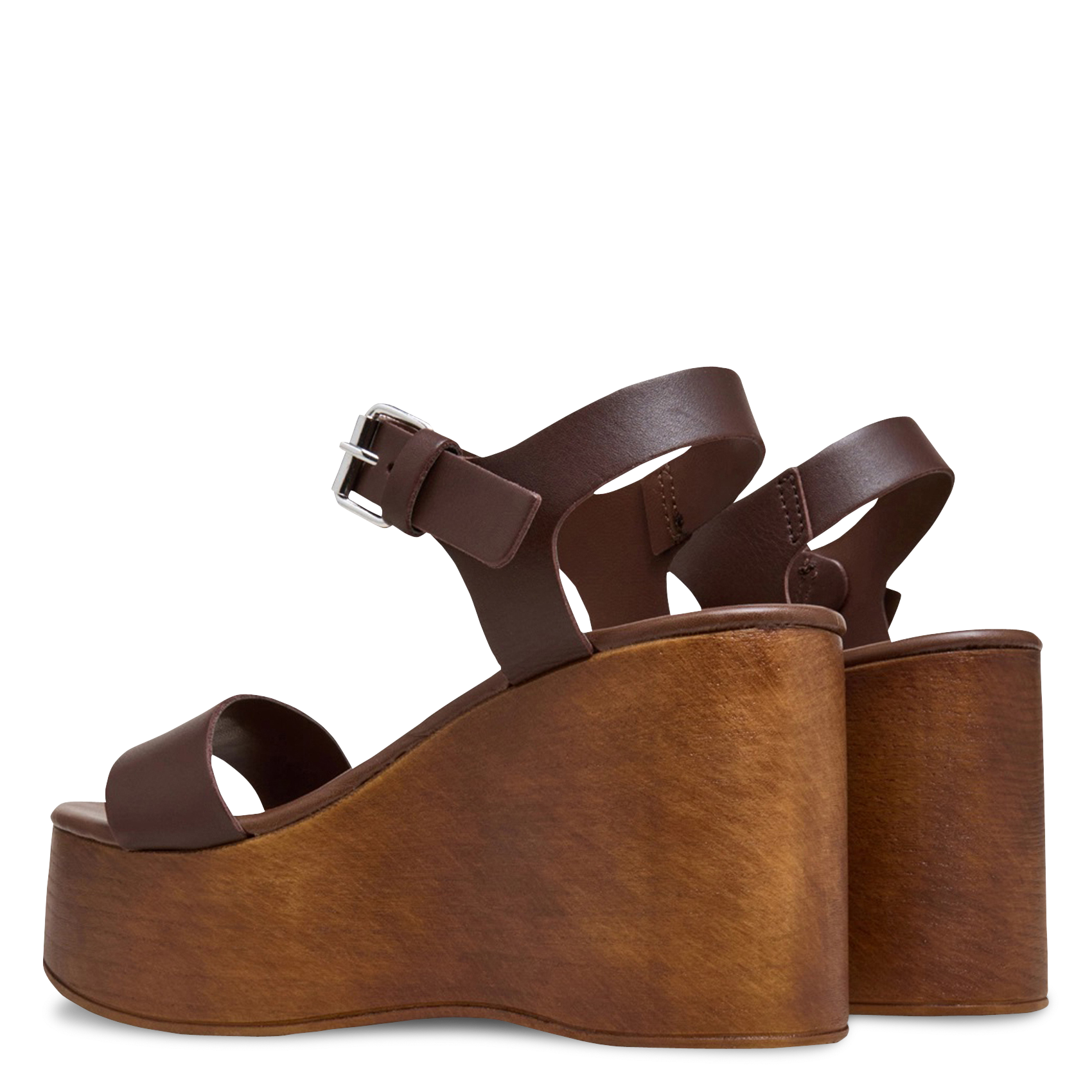 Sandales compensées en cuir ethan JONAK Marron