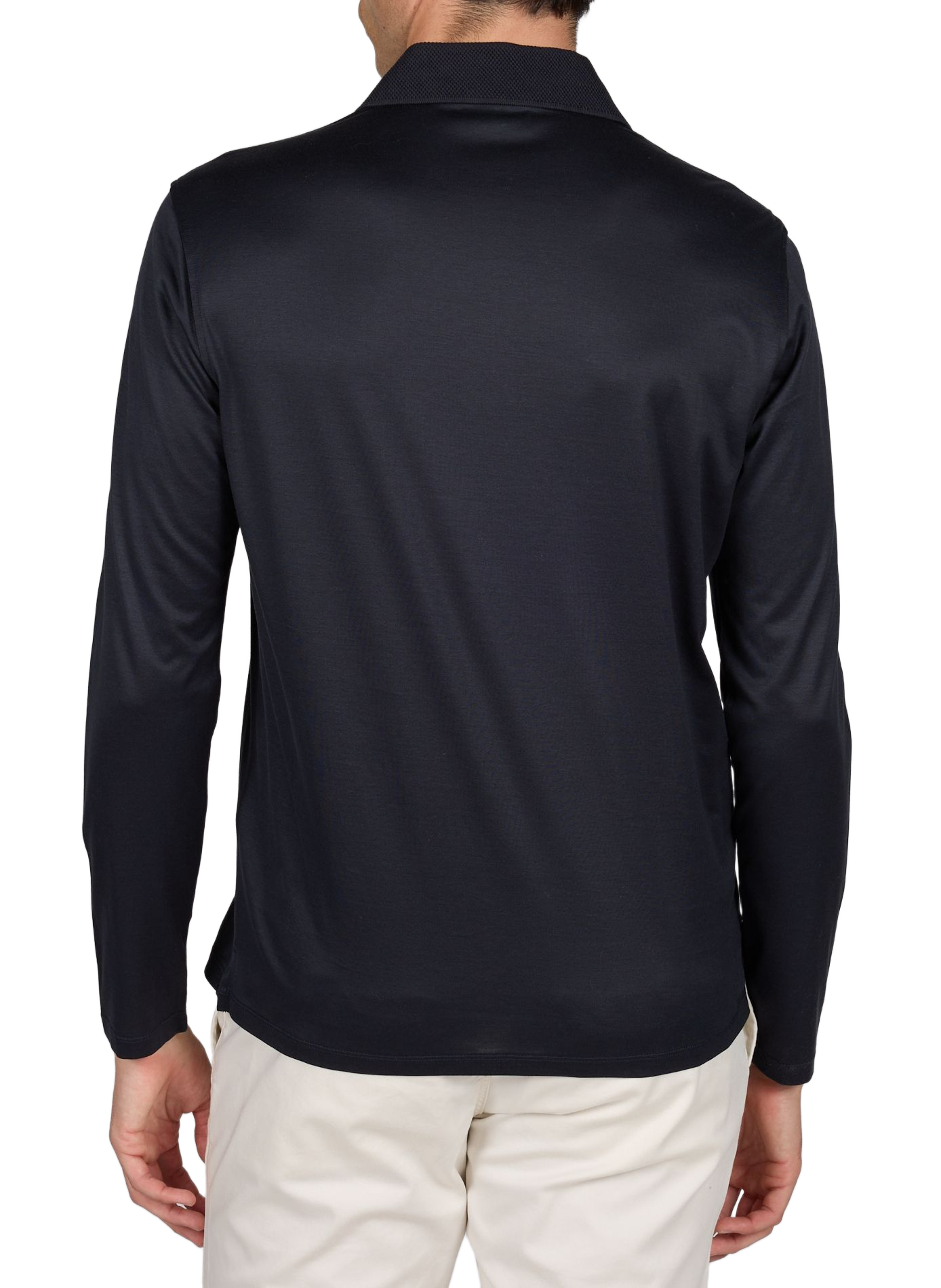 Solid long-sleeve polo EMPORIO ARMANI Blue