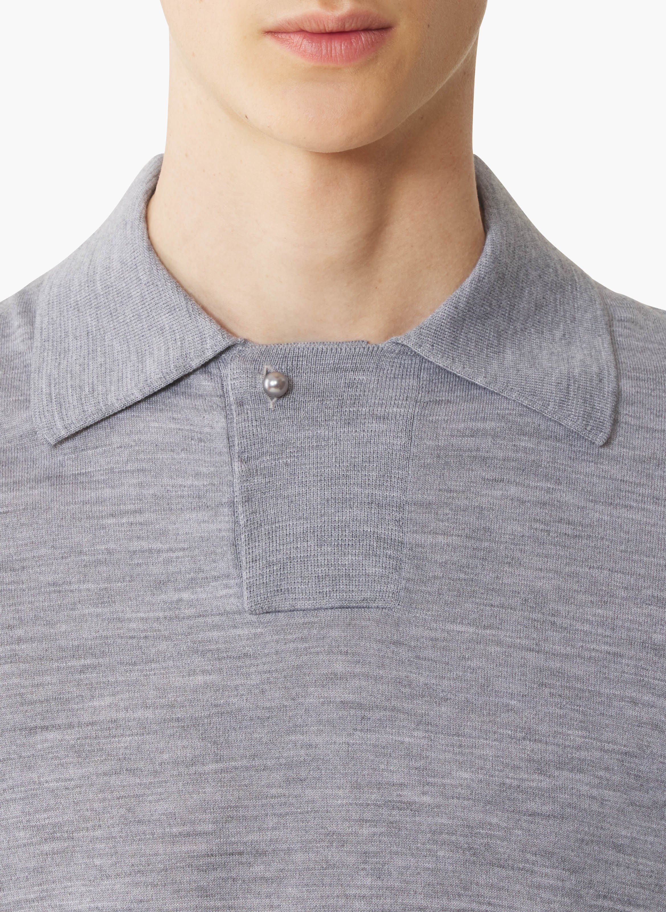 Polo en laine mérinos LANVIN Gris