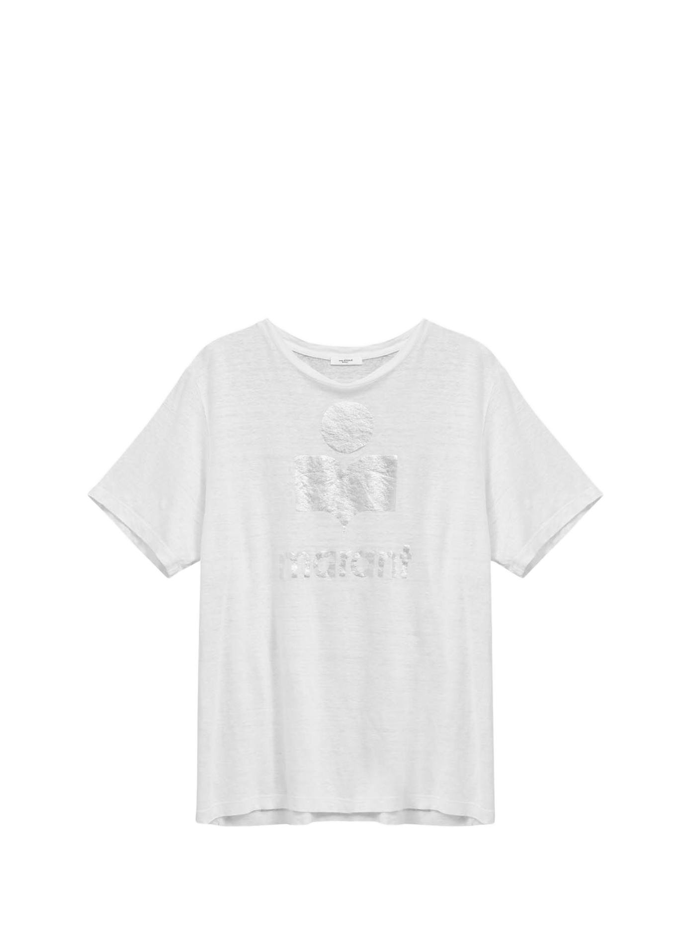 Short-sleeved linen T-shirt with Zewel logo ISABEL MARANT White