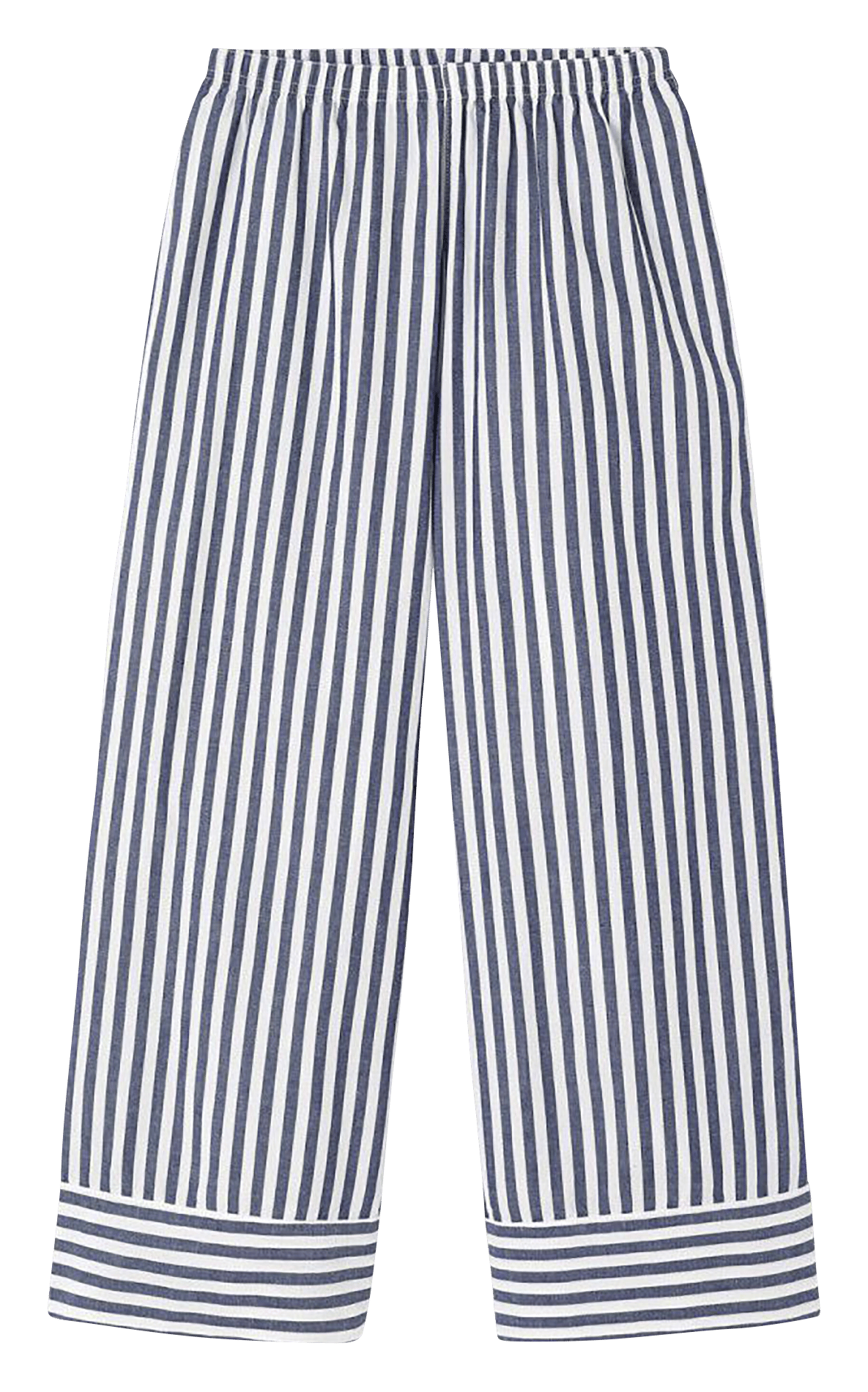 Pantalon large taille haute rayé vextown AMERICAN VINTAGE Blanc