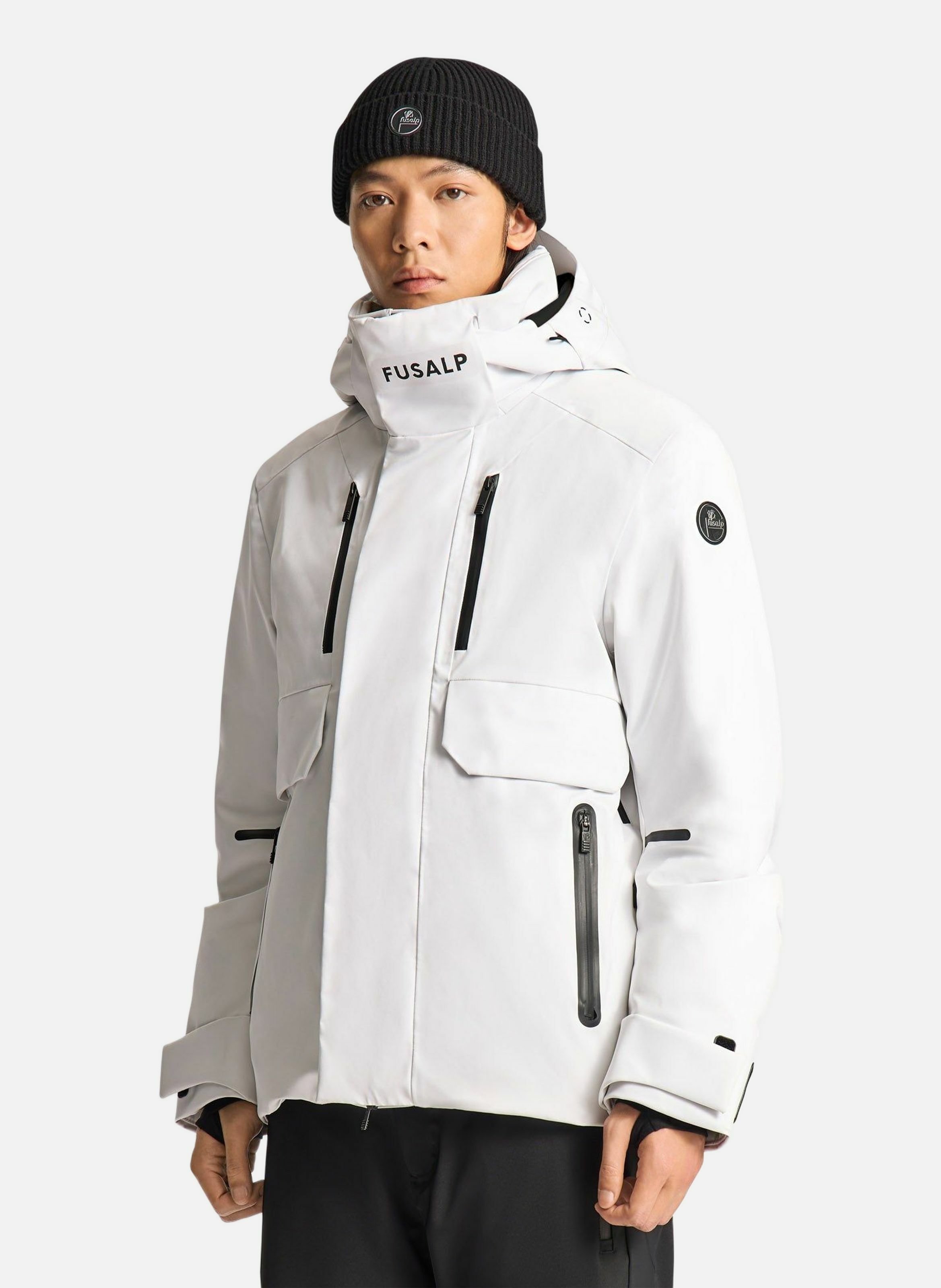 Veste de ski john col capuche coupe regular FUSALP Blanc
