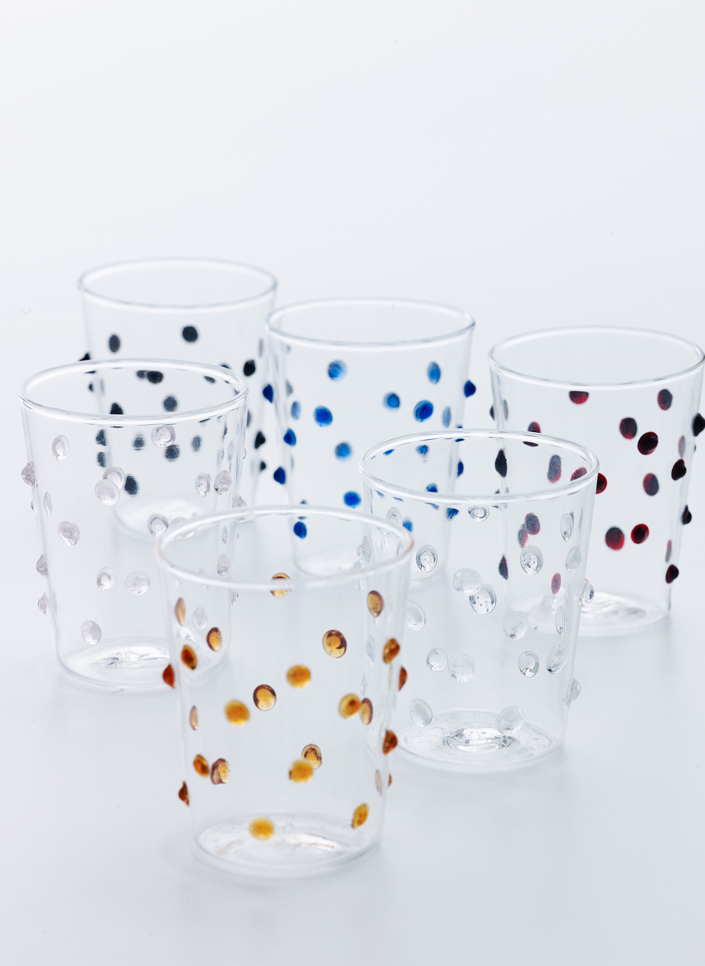 Set van 6 glazen Party in glas ZAFFERANO Blauw