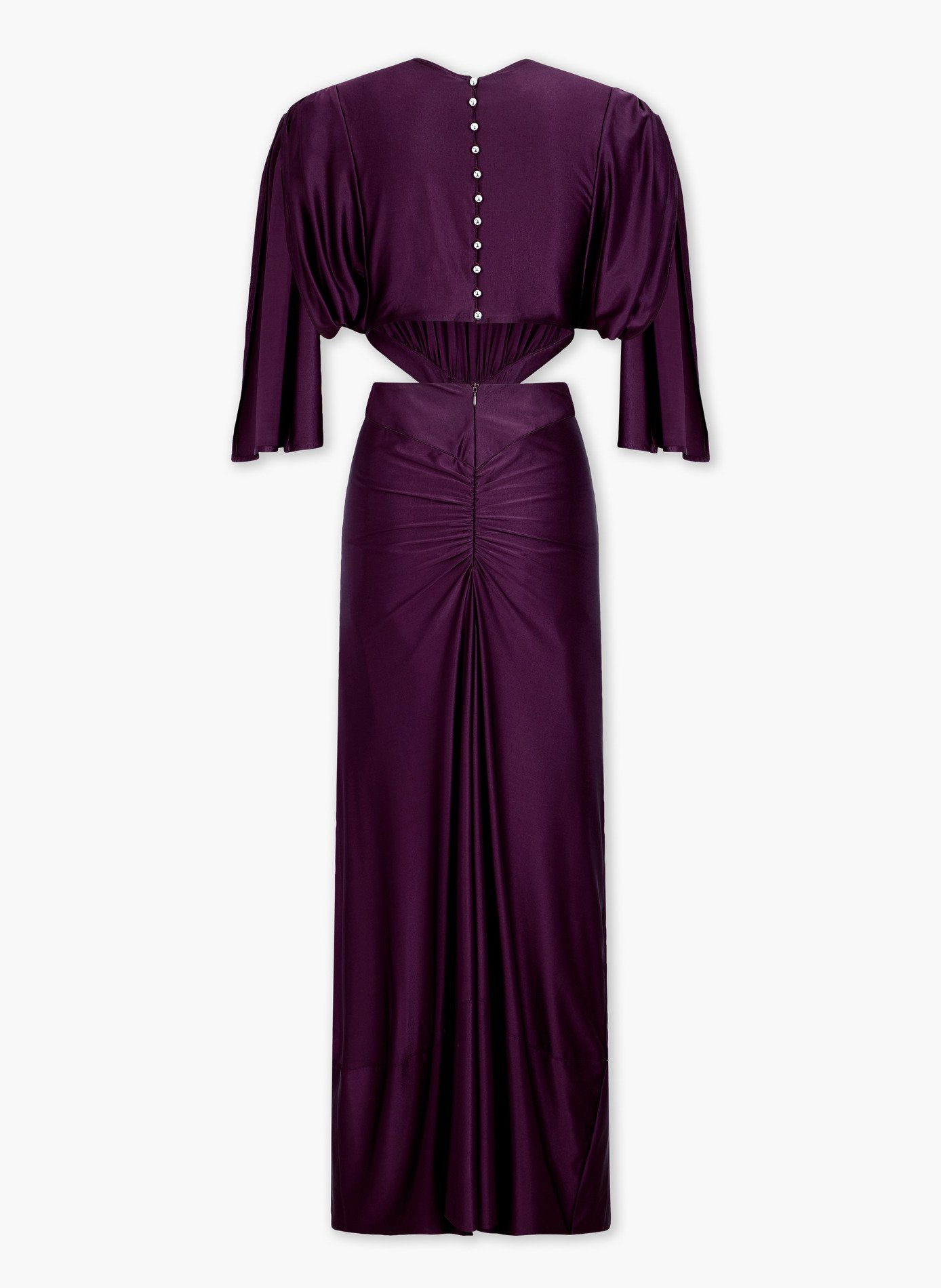 Robe midi asymétrique avec détails froncés RABANNE Violet